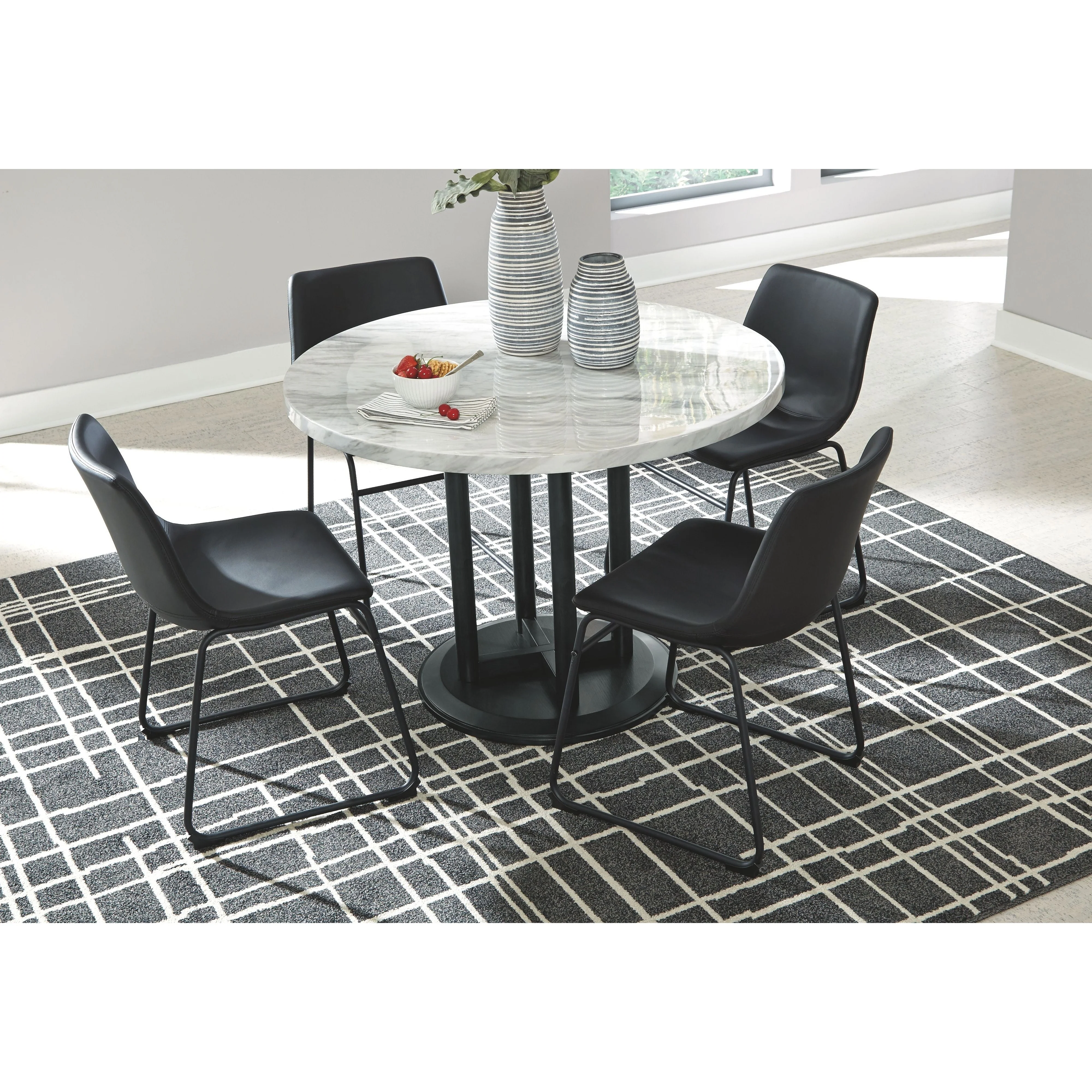 Centiar - White / Black - Round Dining Room Table - Image 3