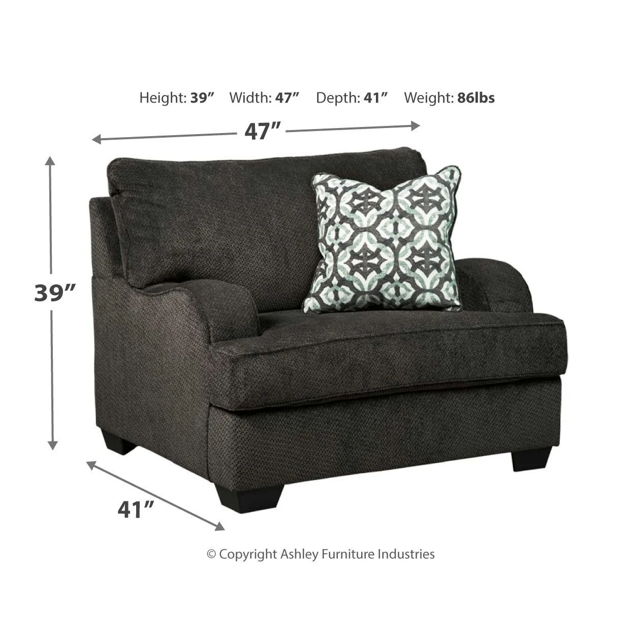 Charenton - Charcoal - Chair And A Half - Image 9