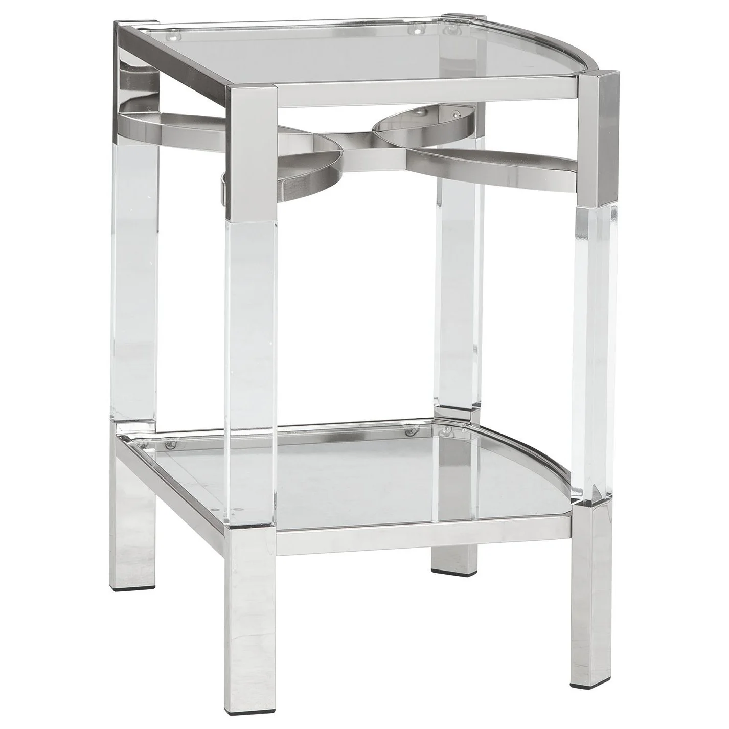 Chaseton - Clear/silver Finish - Accent Table - Image 3
