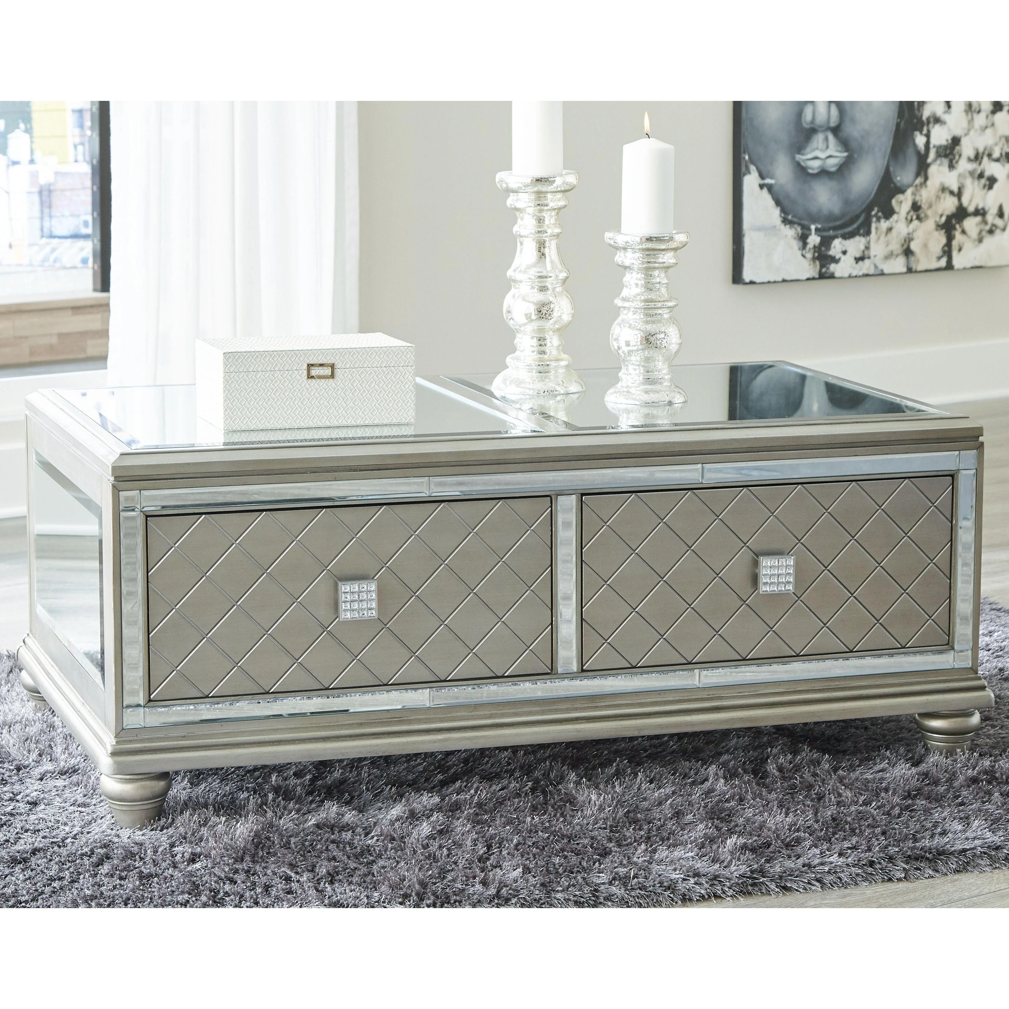 Chevanna - Platinum - Rectangular Cocktail Table - Image 2
