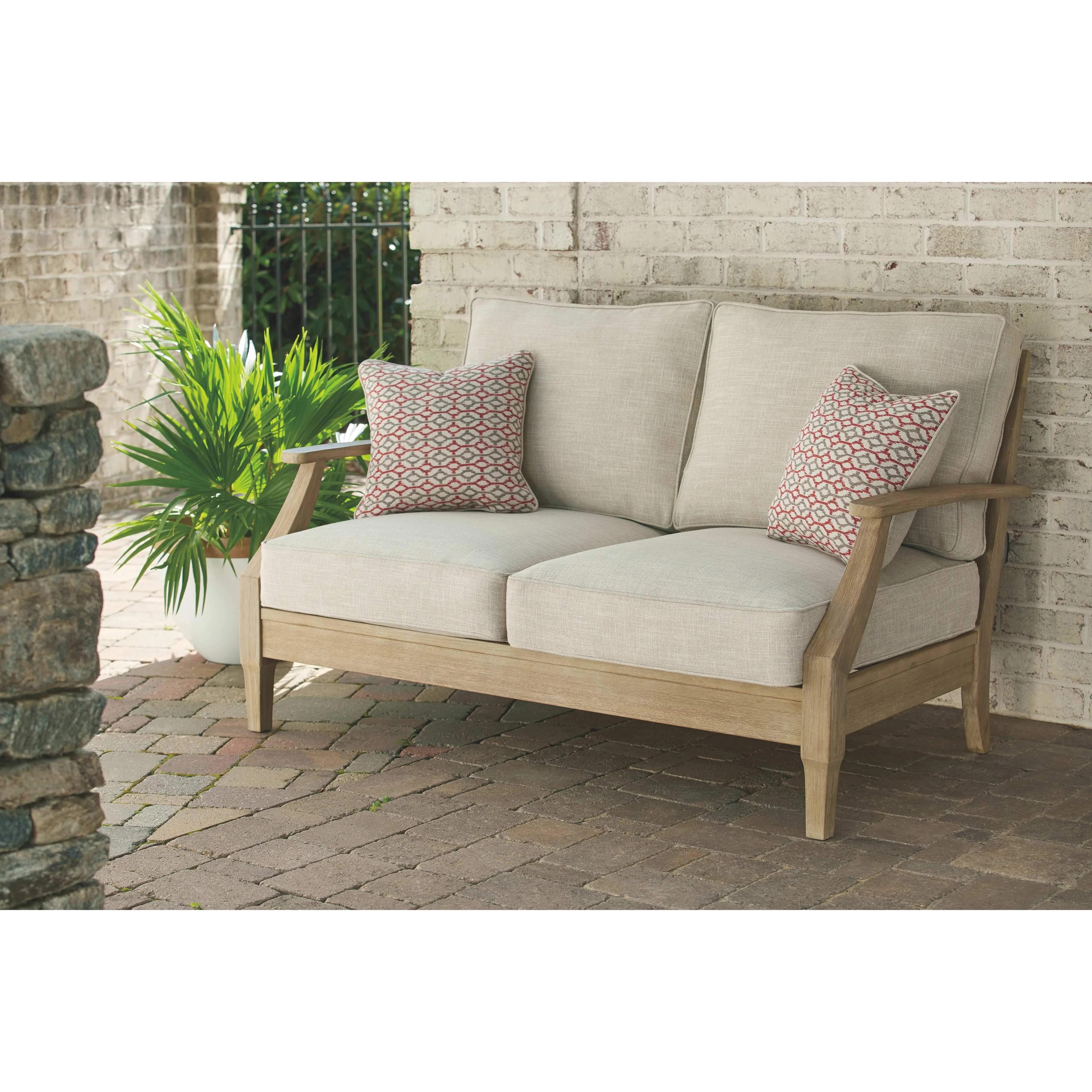 Clare - Beige - Loveseat W/cushion - Image 2