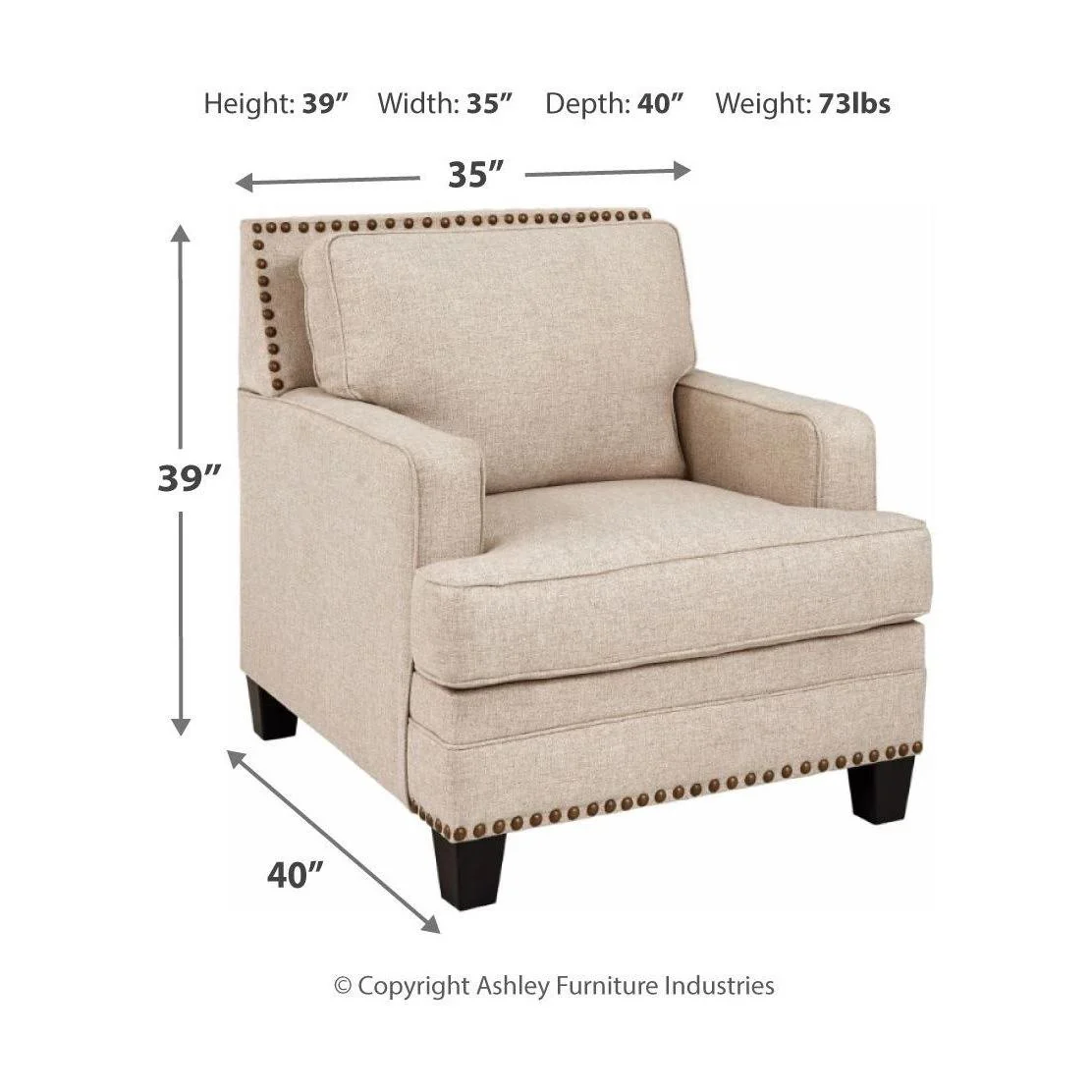 Ashley Claredon Chair in Linen - Image 7