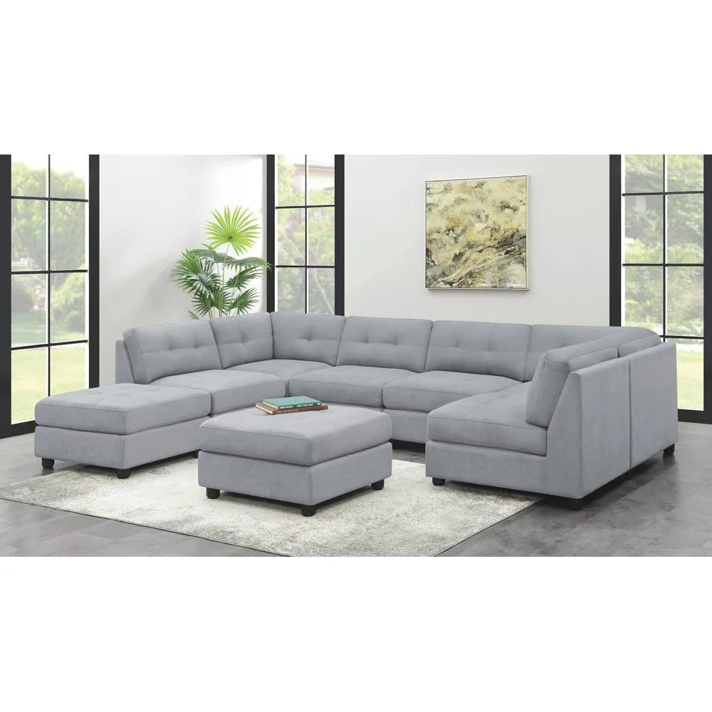 Claude Sectional - Gray - Armless Chair - Image 2