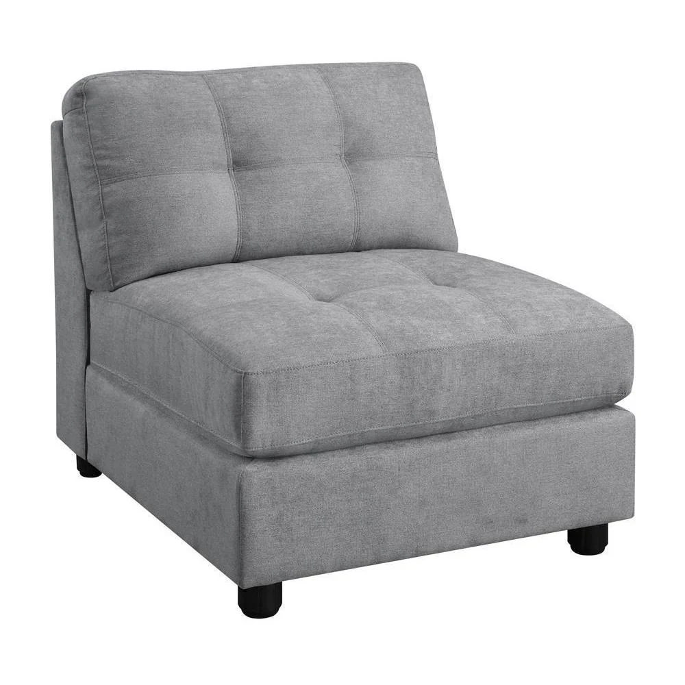 Claude Sectional - Gray - Armless Chair - Image 3