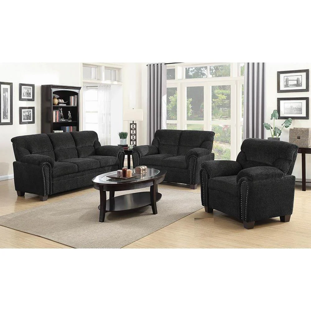 Clemintine - Upholstered Chair With Nailhead Trim - Gray