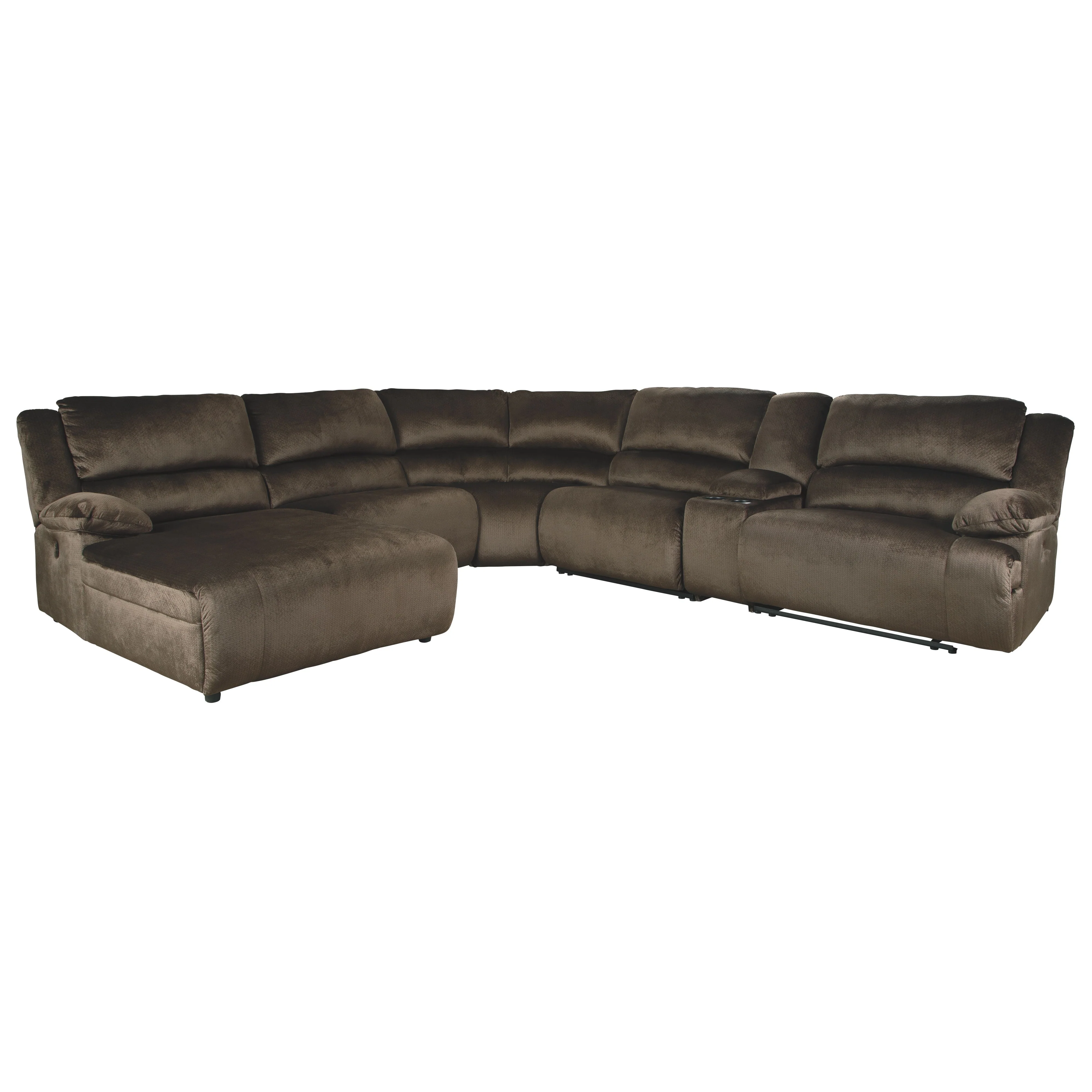 Clonmel - Chocolate - Left Arm Facing Power Chaise 6 Pc Sectional