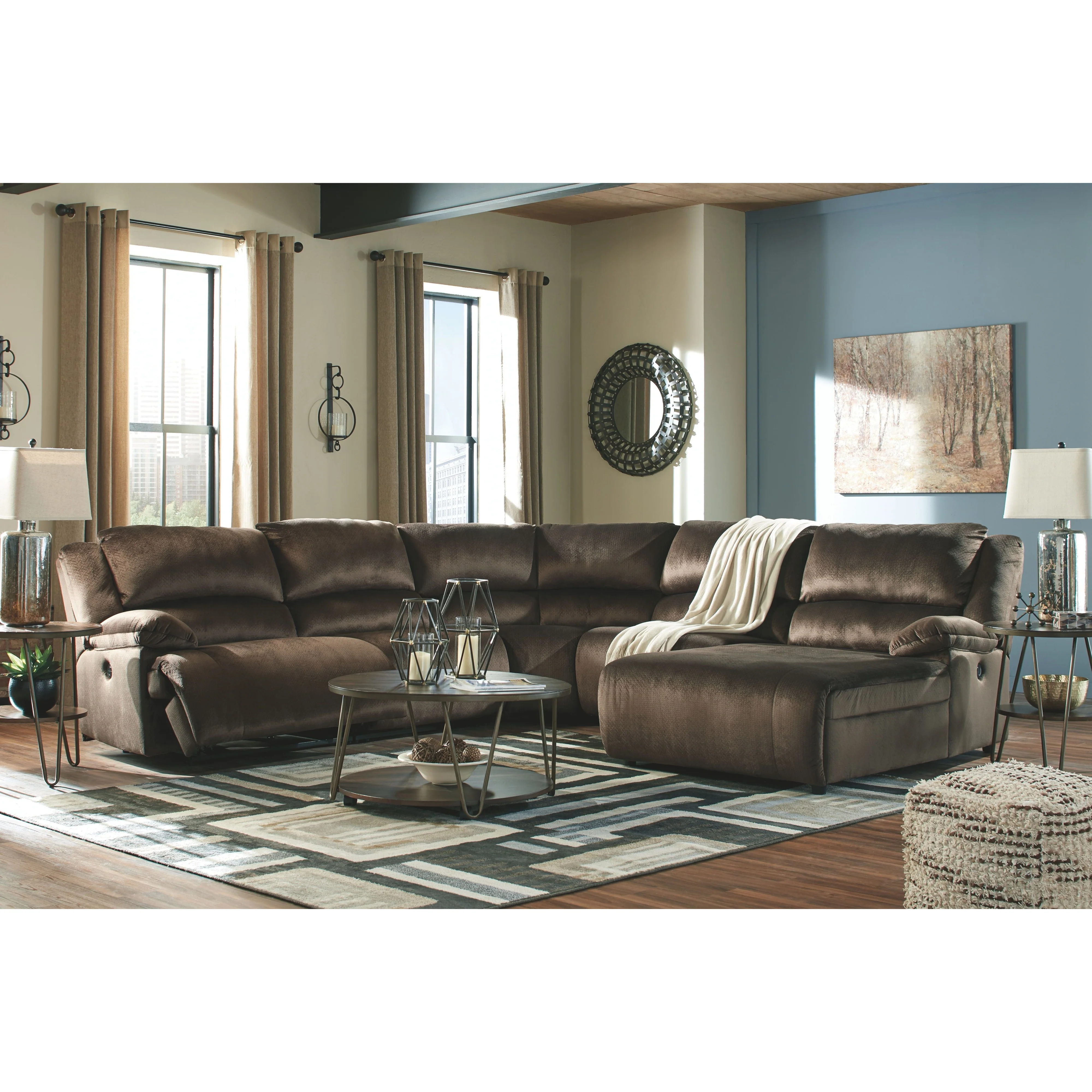 Clonmel - Chocolate - Left Arm Facing Power Recliner 5 Pc Sectional - Image 2