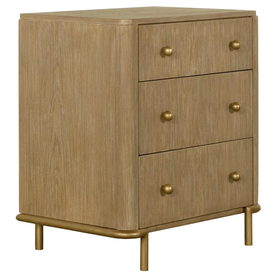 Coaster Arini 3-drawer Nightstand w/Dual USB Ports in Sand Wash - Image 2