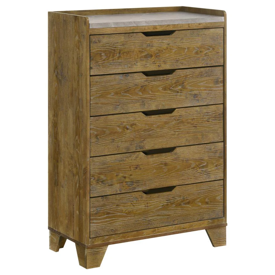 Coaster Henderson 5-Drawer Bedroom Chest of Drawers in Medium Oak