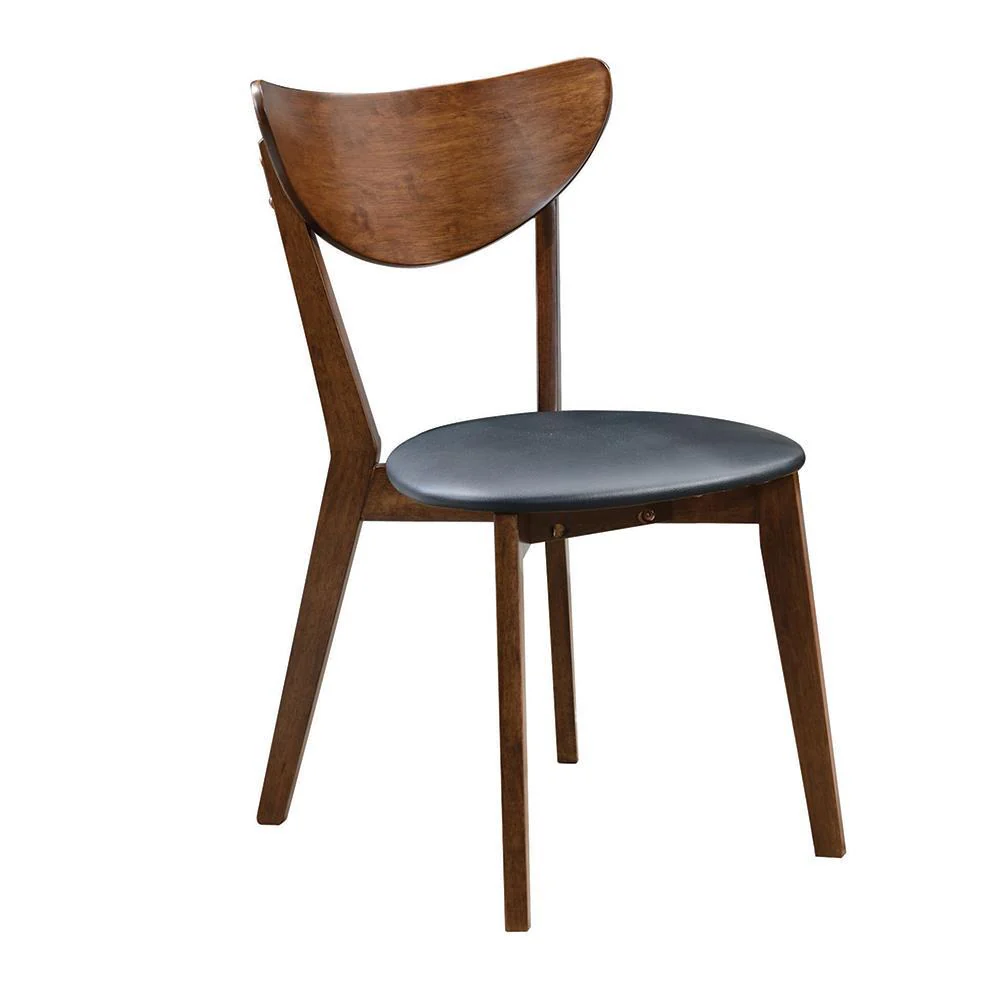Coaster Jedda Upholstered Dining Chairs in Dark Walnut & Black - Image 3