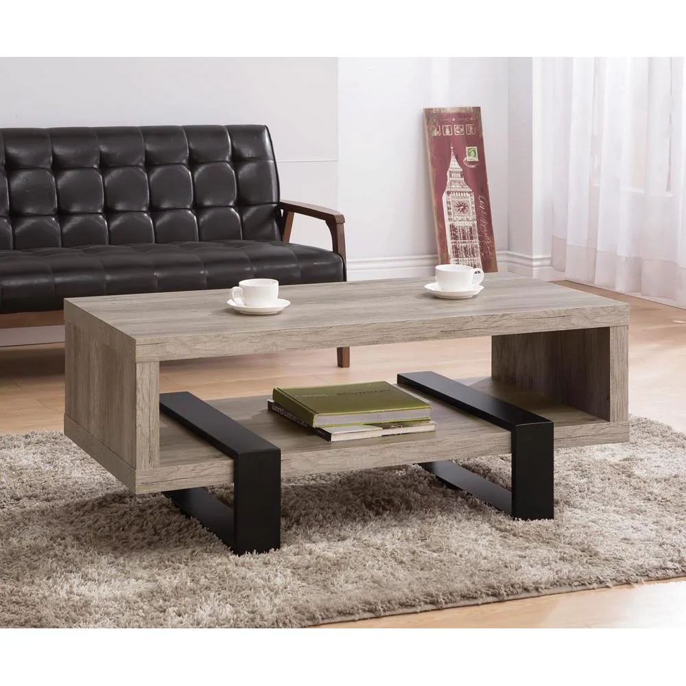 Coffee Table With Shelf - Light Brown