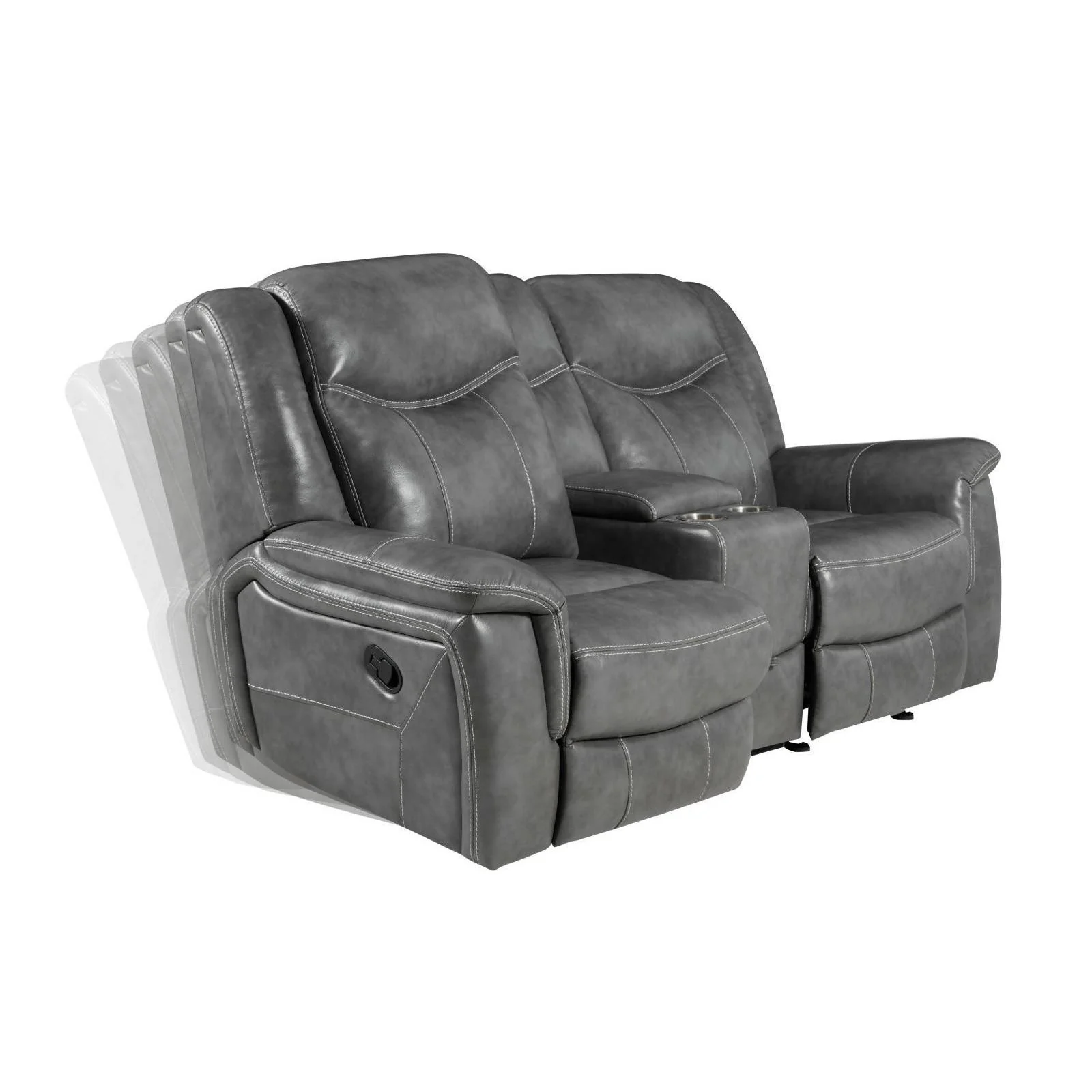 Conrad - Motion Loveseat - Gray - Image 2