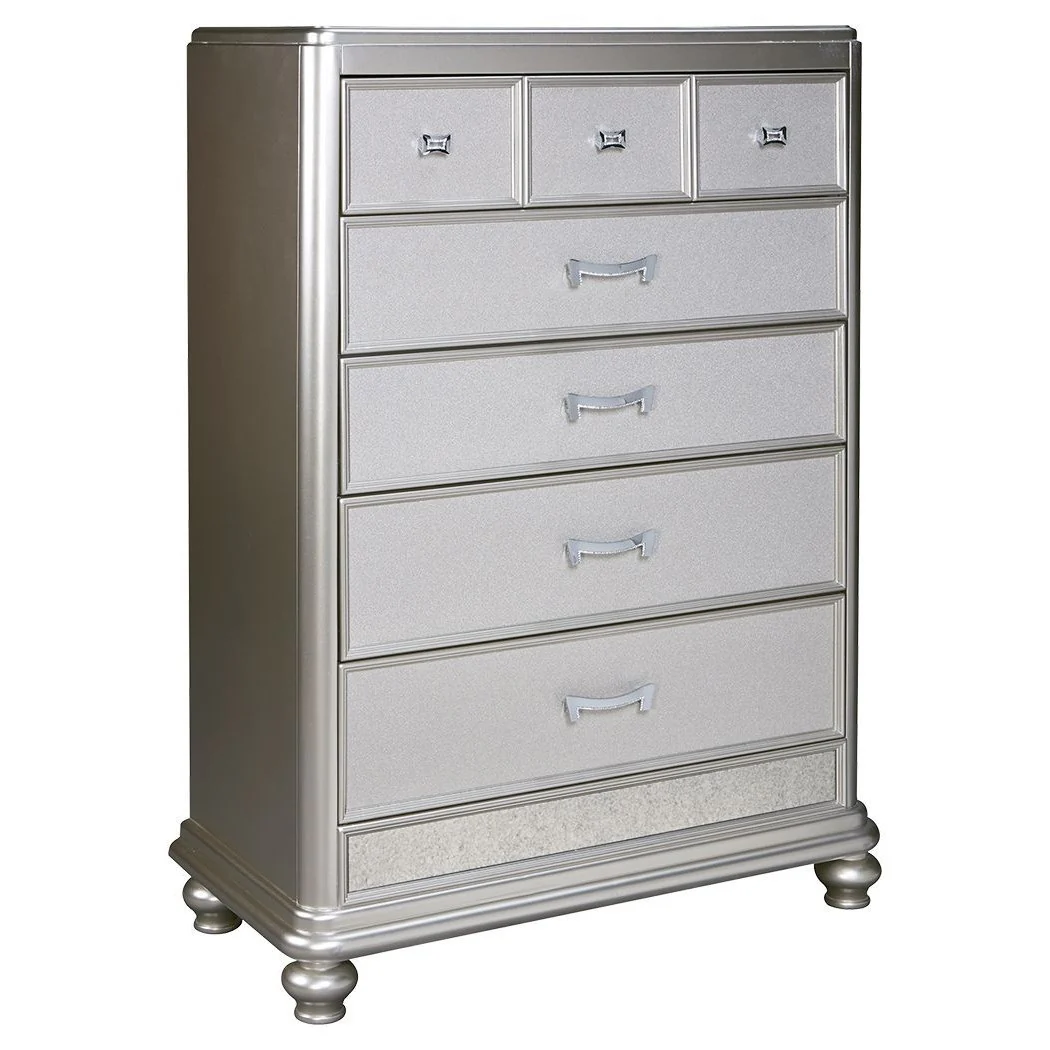 Coralayne - Silver - Five Drawer Chest