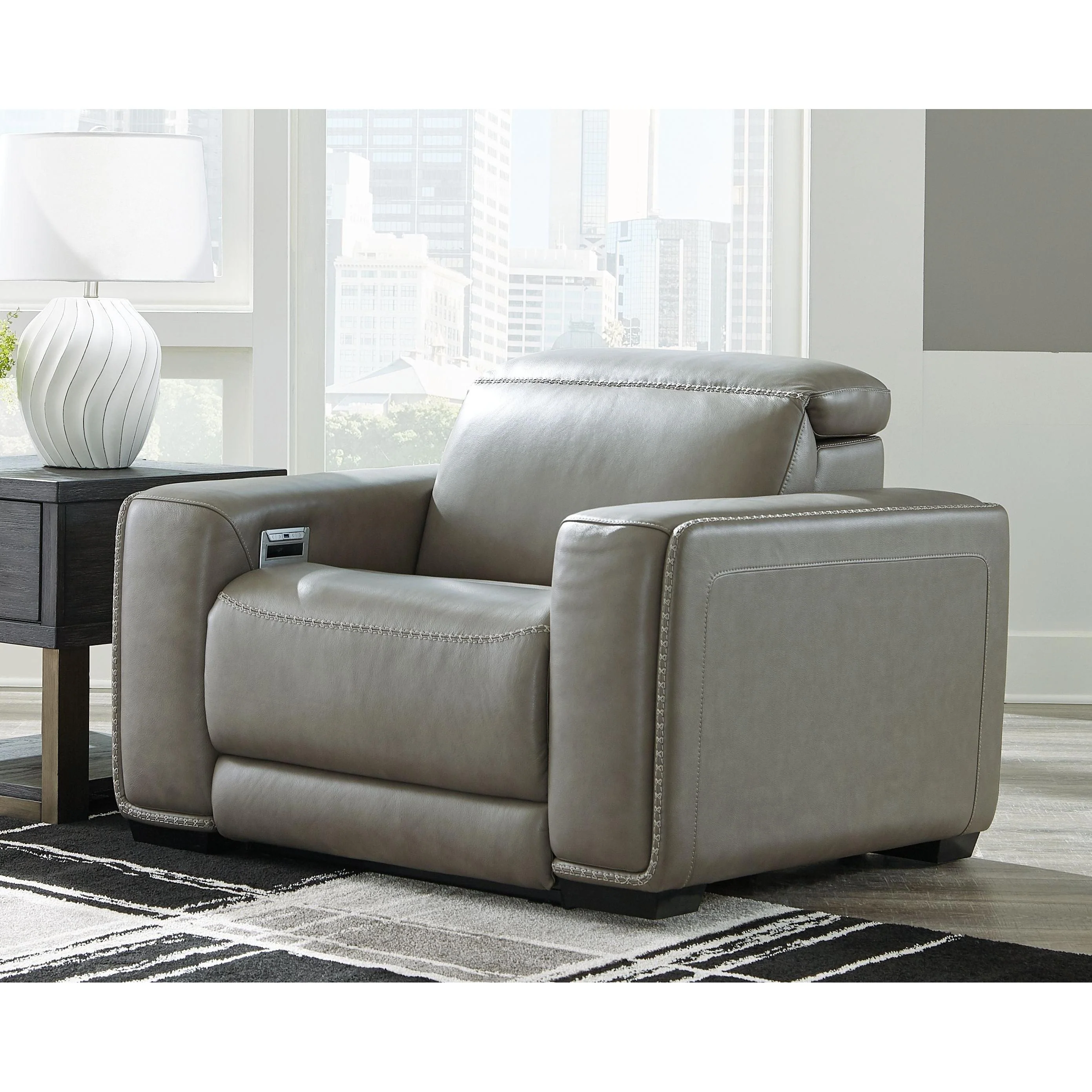 Correze - Gray - Left Arm Facing Power Recliner 2 Pc Sectional