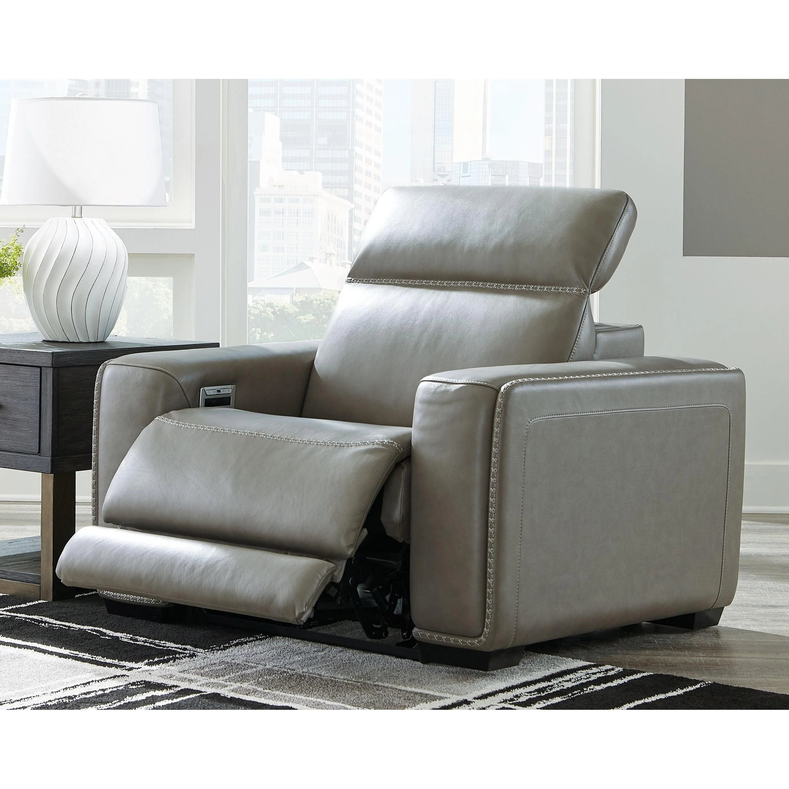 Correze - Gray - Left Arm Facing Power Recliner 2 Pc Sectional - Image 2