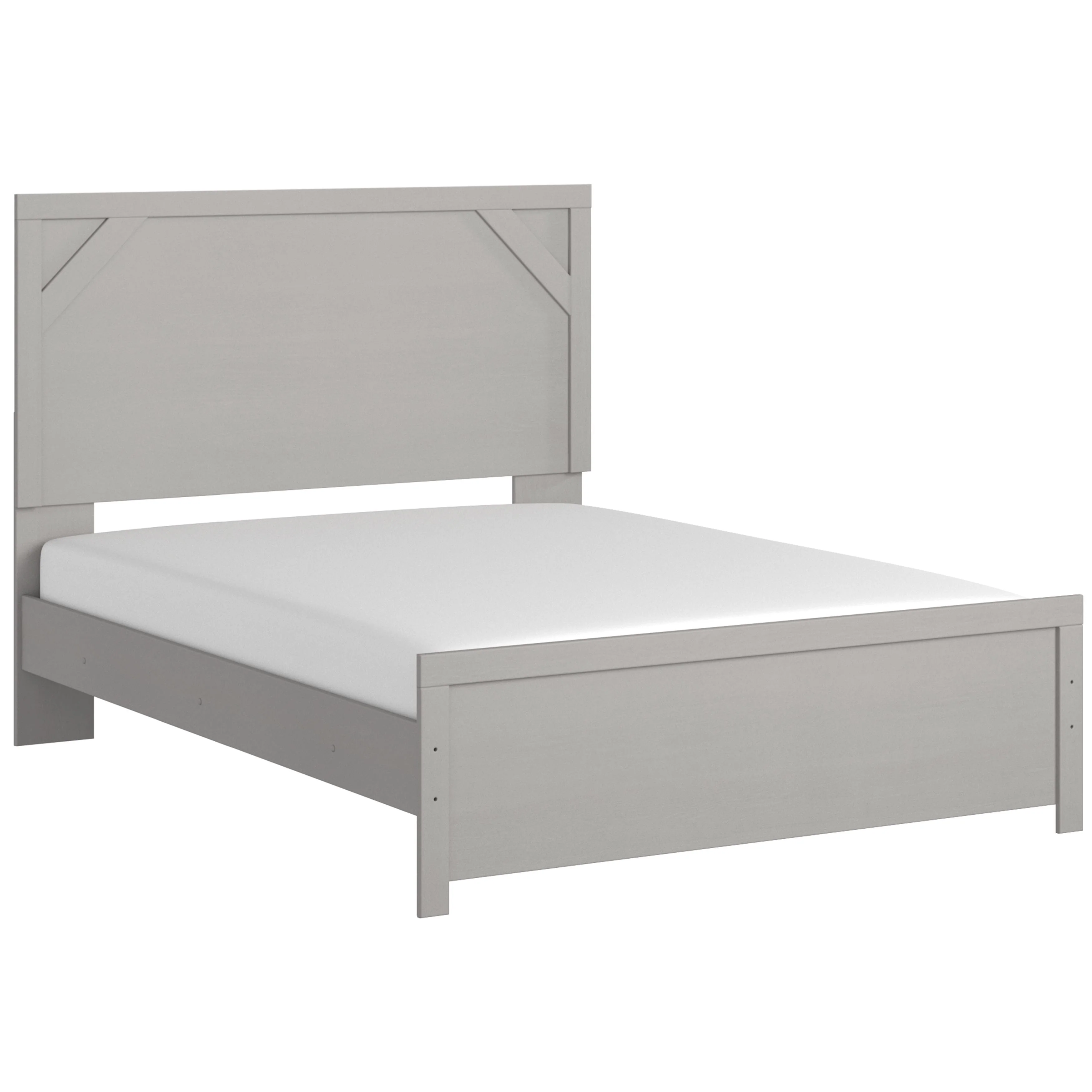 Cottonburg - Light Gray/white - Queen Panel Hdbd/ftbd