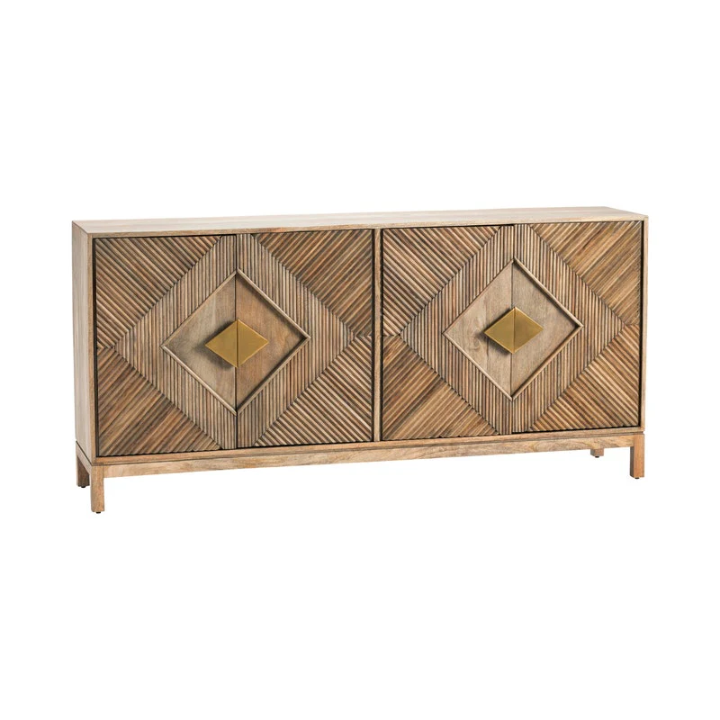 Crestview Brookline 4 Door Sideboard Cabinet 72"x 16"x34" - Image 3