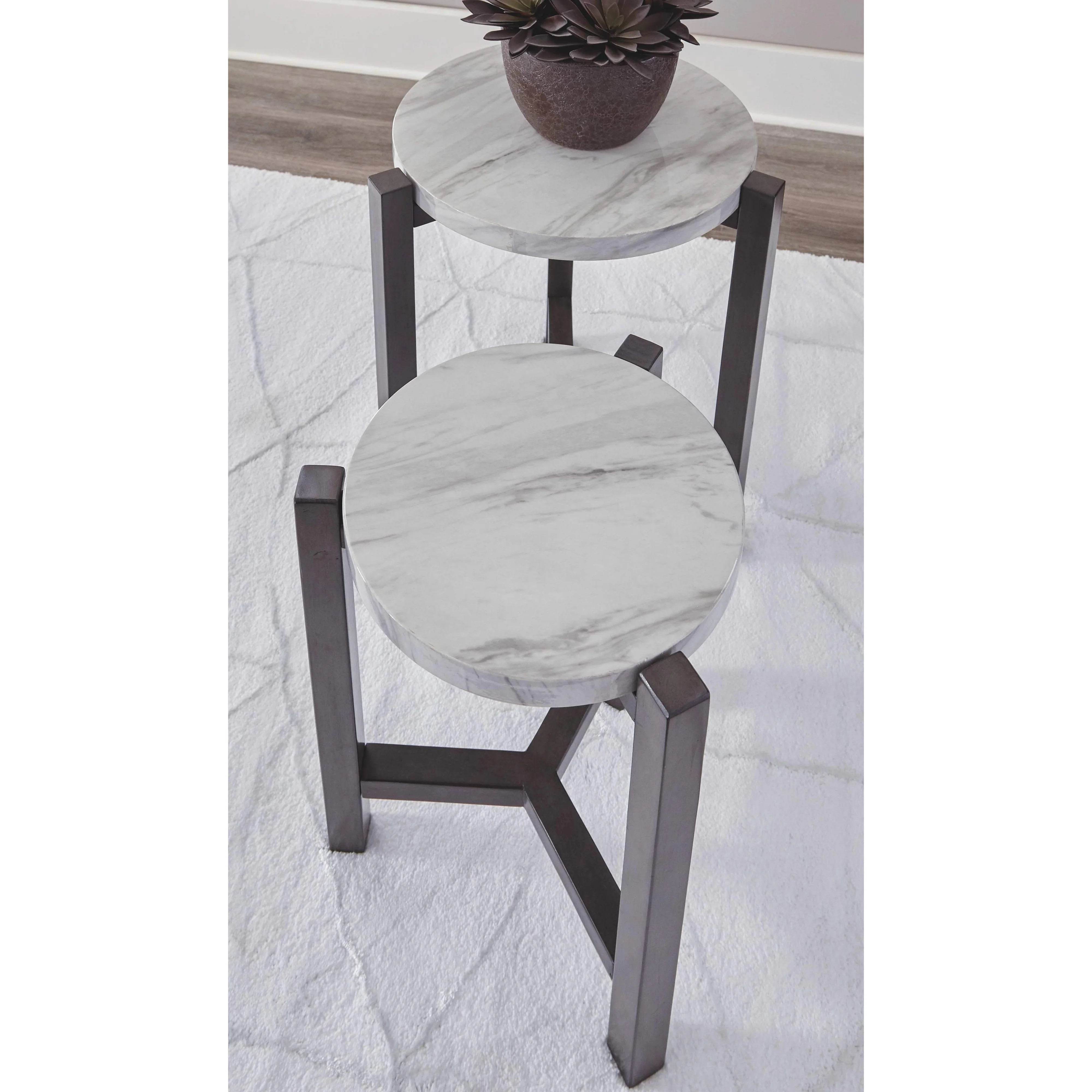 Crossport - Gray/white/brown - Accent Table Set (2/cn) - Image 5
