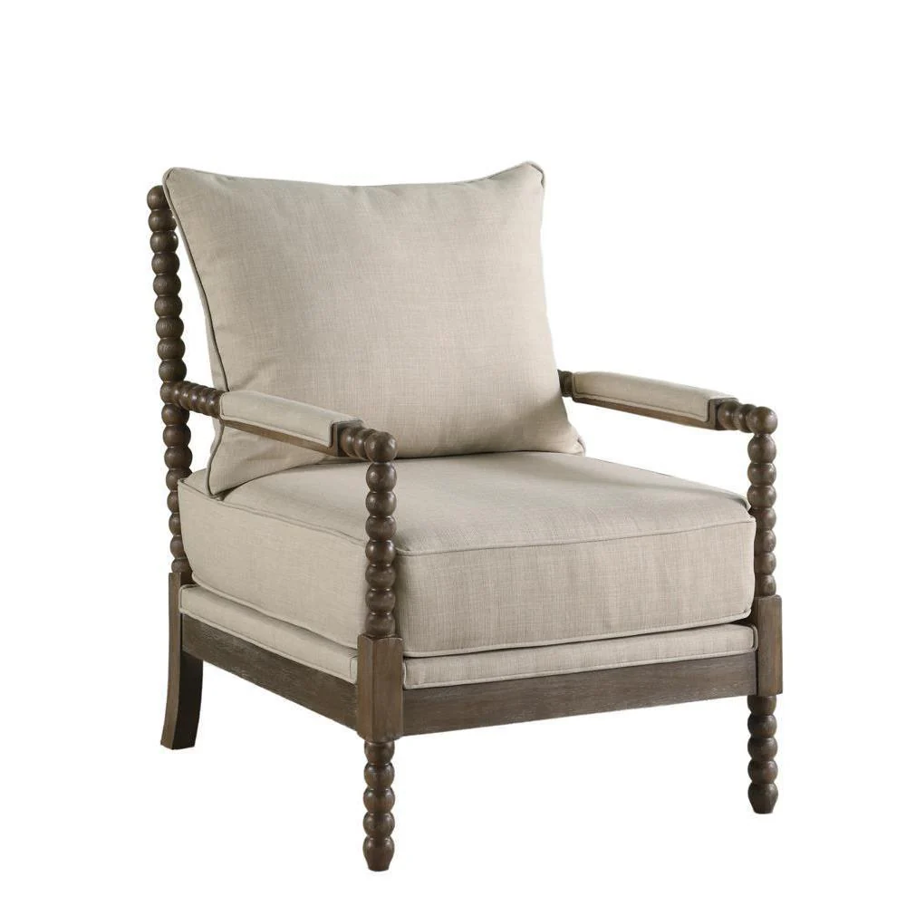 Cushion Back Accent Chair - Beige - Image 2