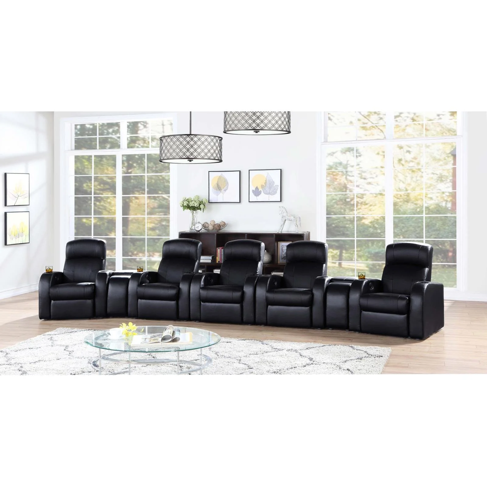 Cyrus Home Theater Collection - Black - 7 Pc 5-seater Home Theater