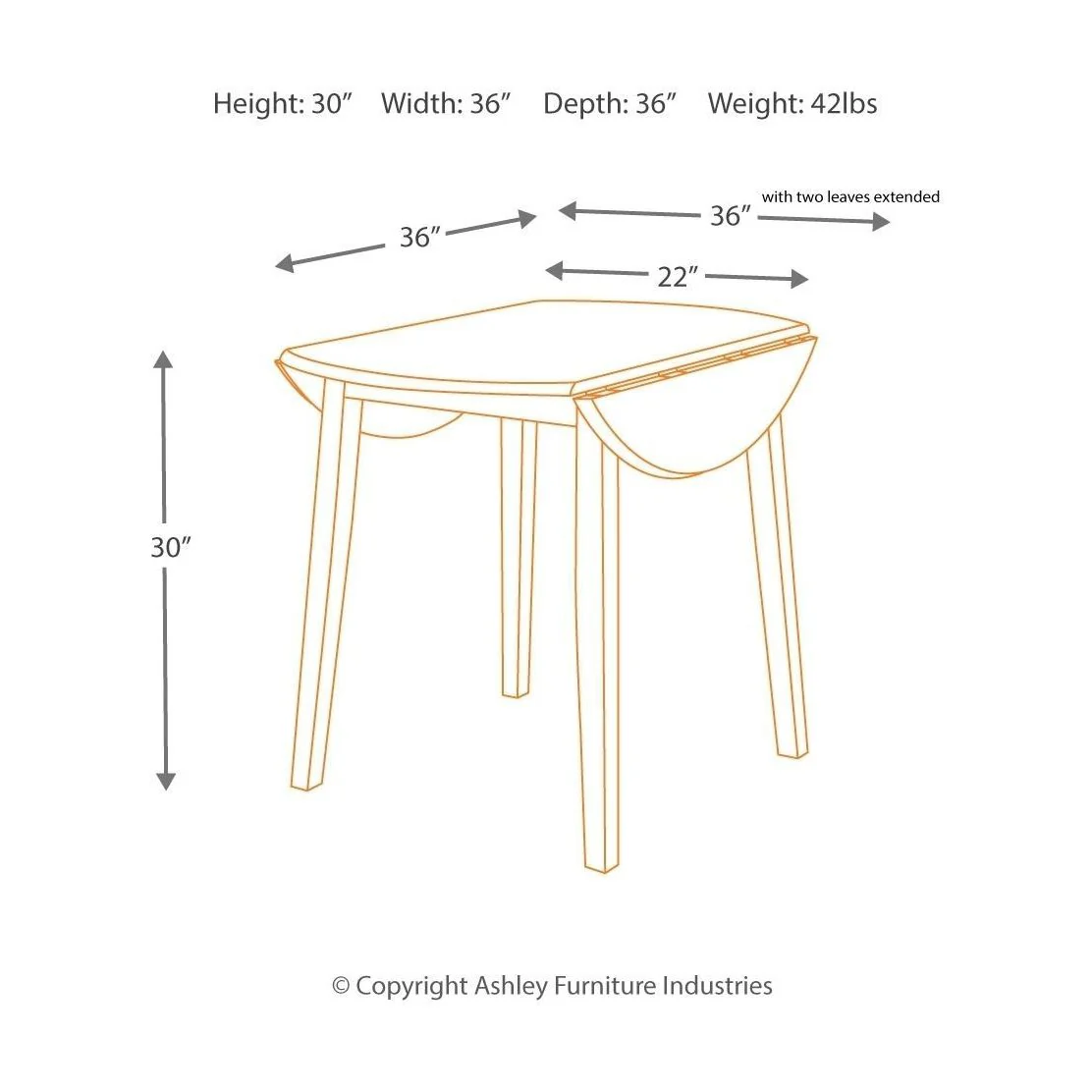 Hammis - Dark Brown - Round DRM Drop Leaf Table - Image 3