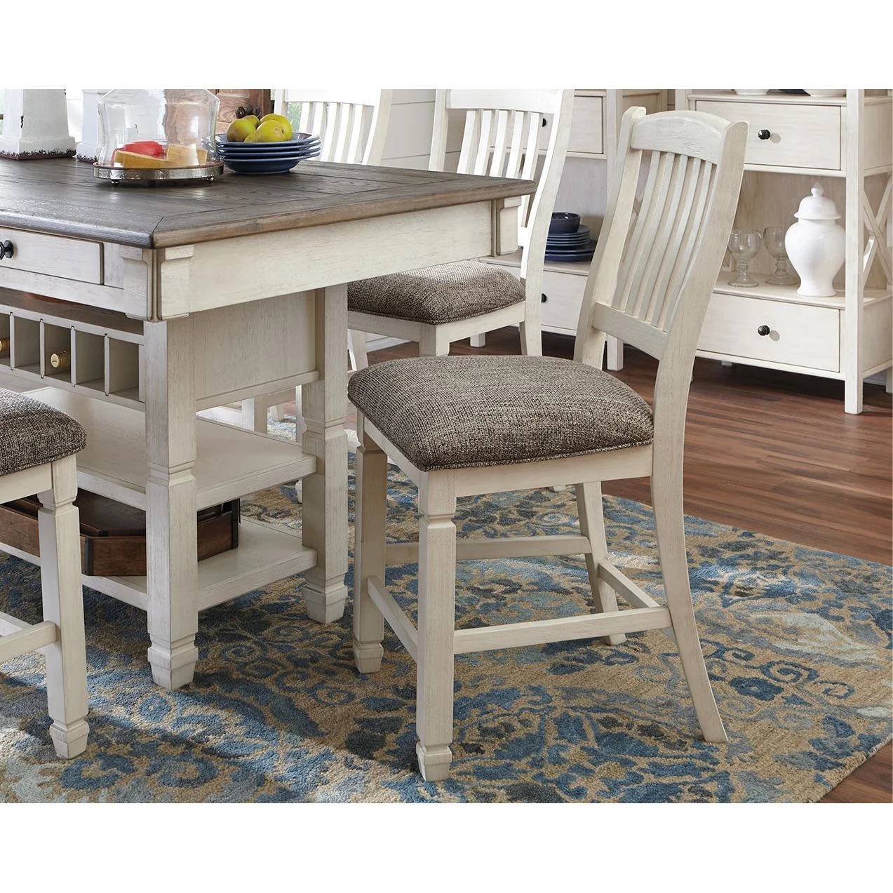 Ashley Bolanburg Upholstered Barstool in Two Tone - Image 5