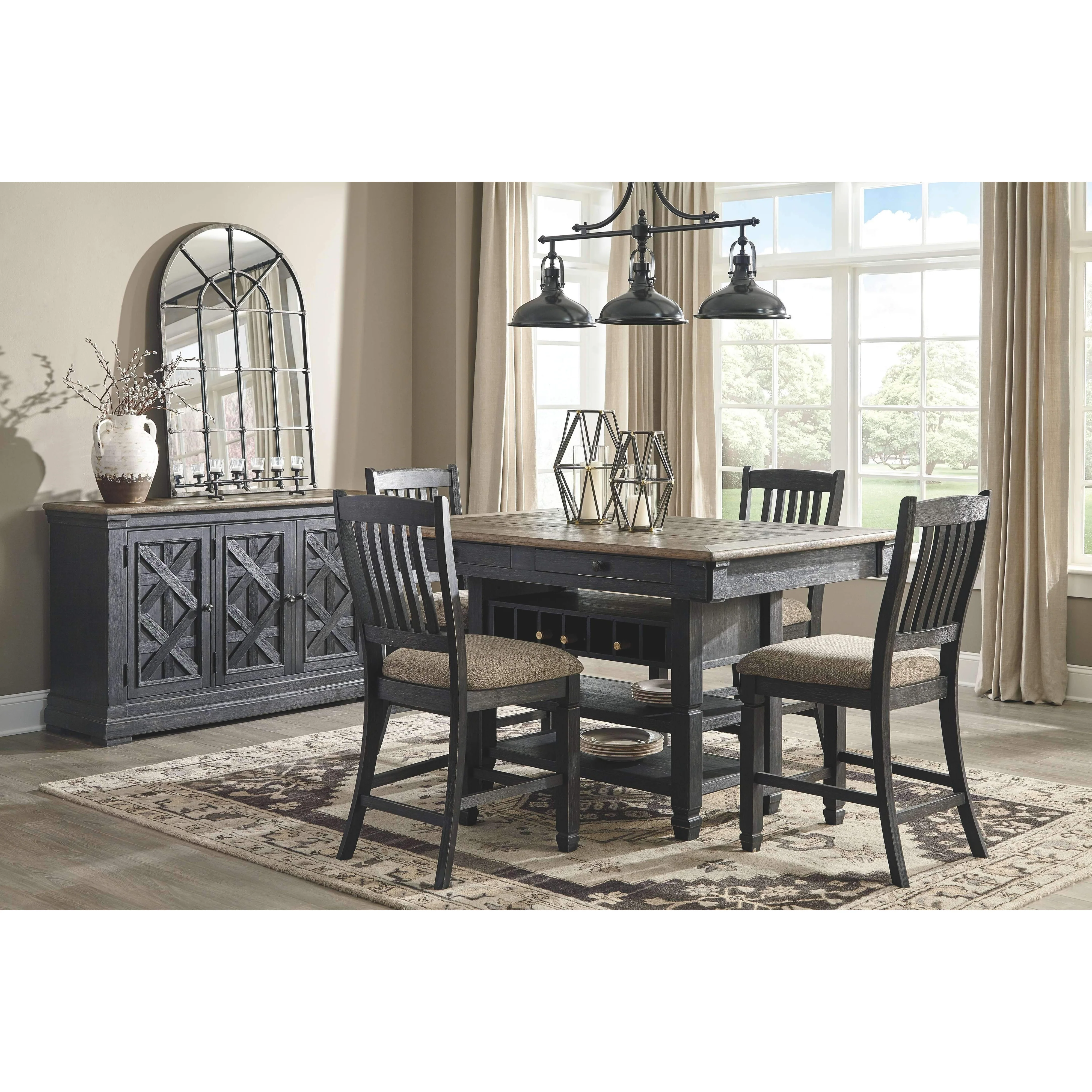 Tyler Creek - Black/Grayish Brown - Upholstered Barstool - Image 12