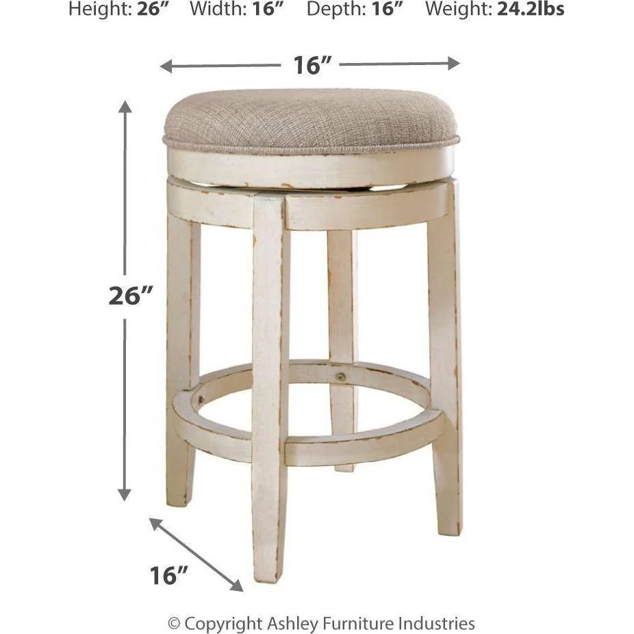 Ashley Realyn - Chipped White - UPH Swivel Stool (1/CN) - Image 2