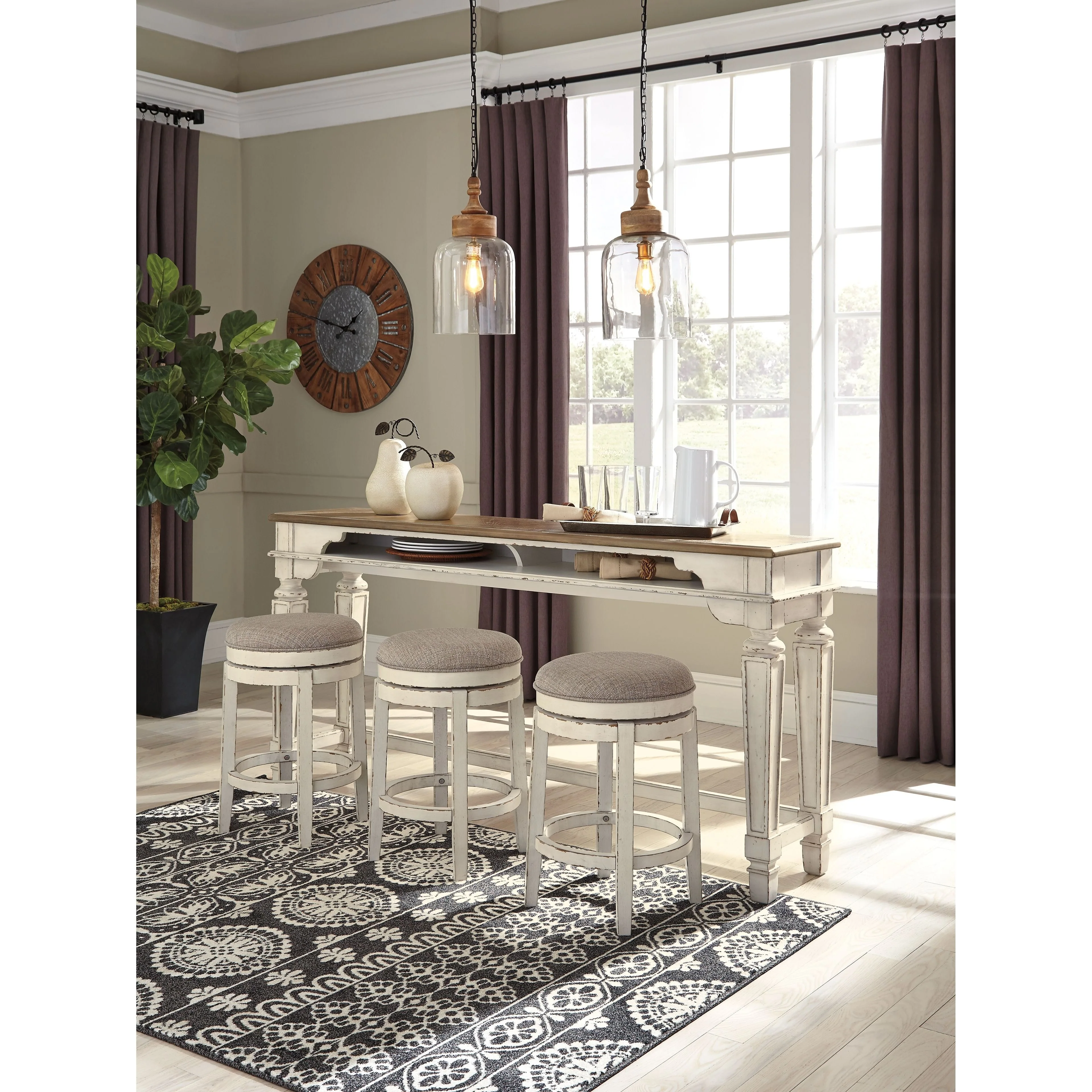 Ashley Realyn - Chipped White - UPH Swivel Stool (1/CN) - Image 3