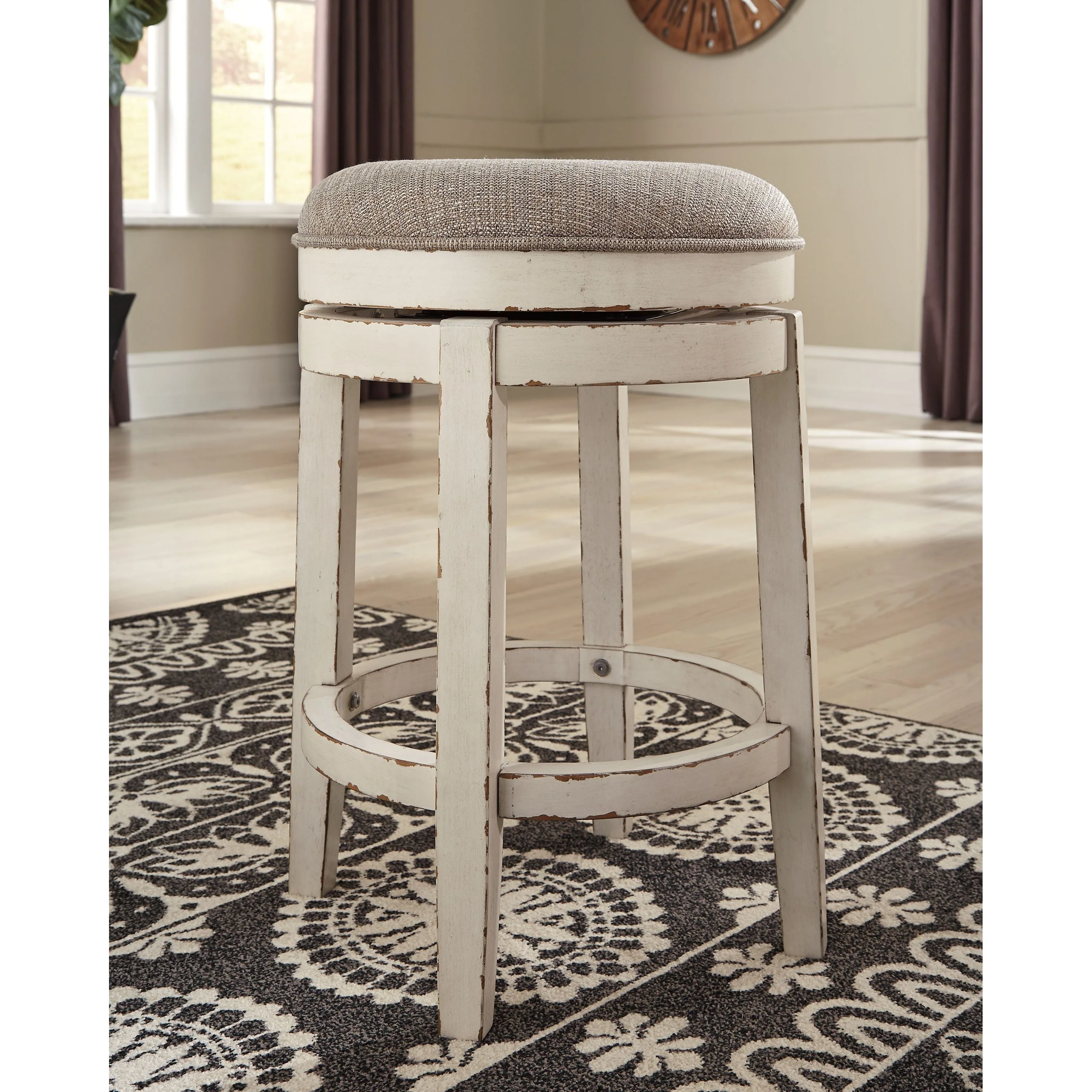 Ashley Realyn - Chipped White - UPH Swivel Stool (1/CN) - Image 5