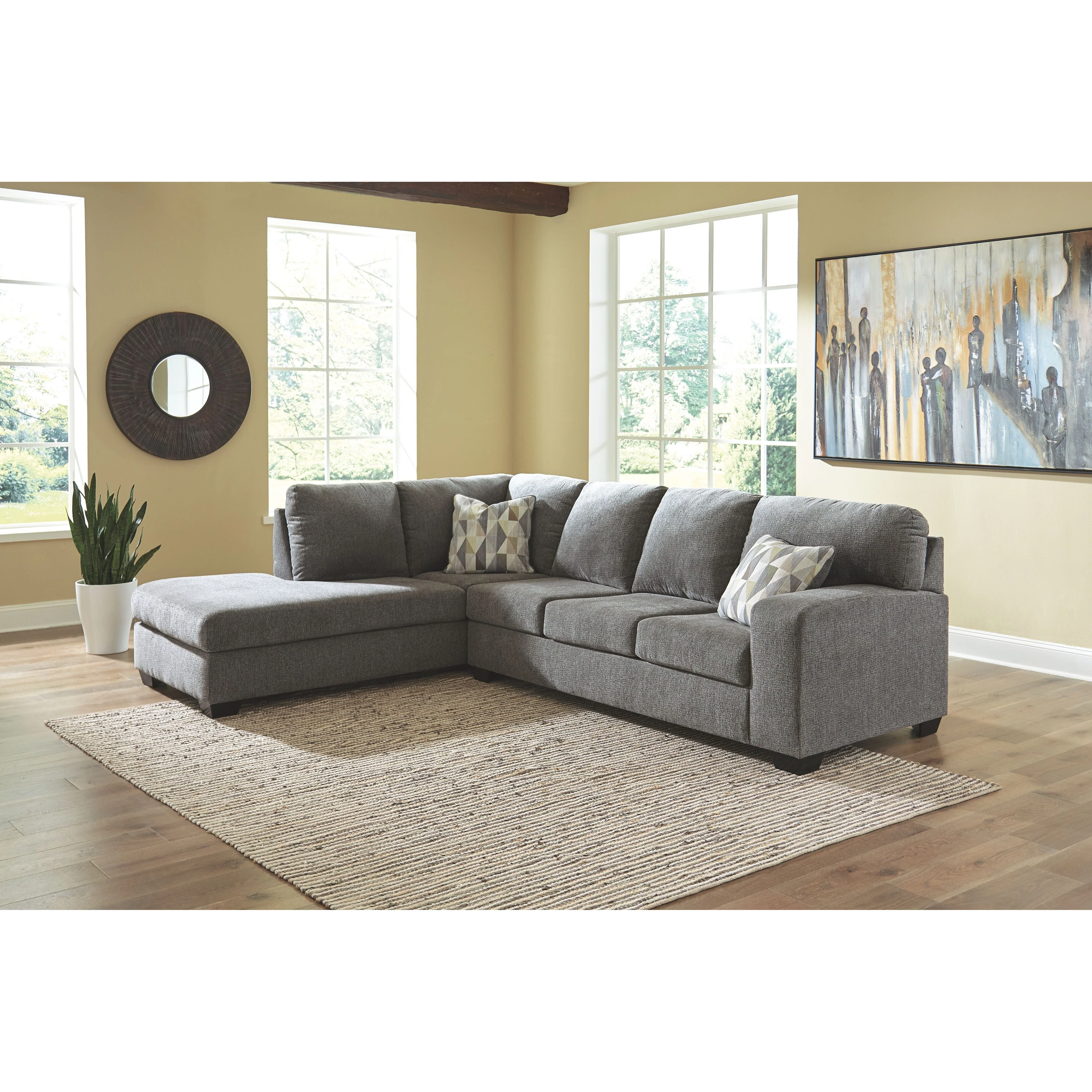 Dalhart - Charcoal - Left Arm Facing Chaise 2 Pc Sectional