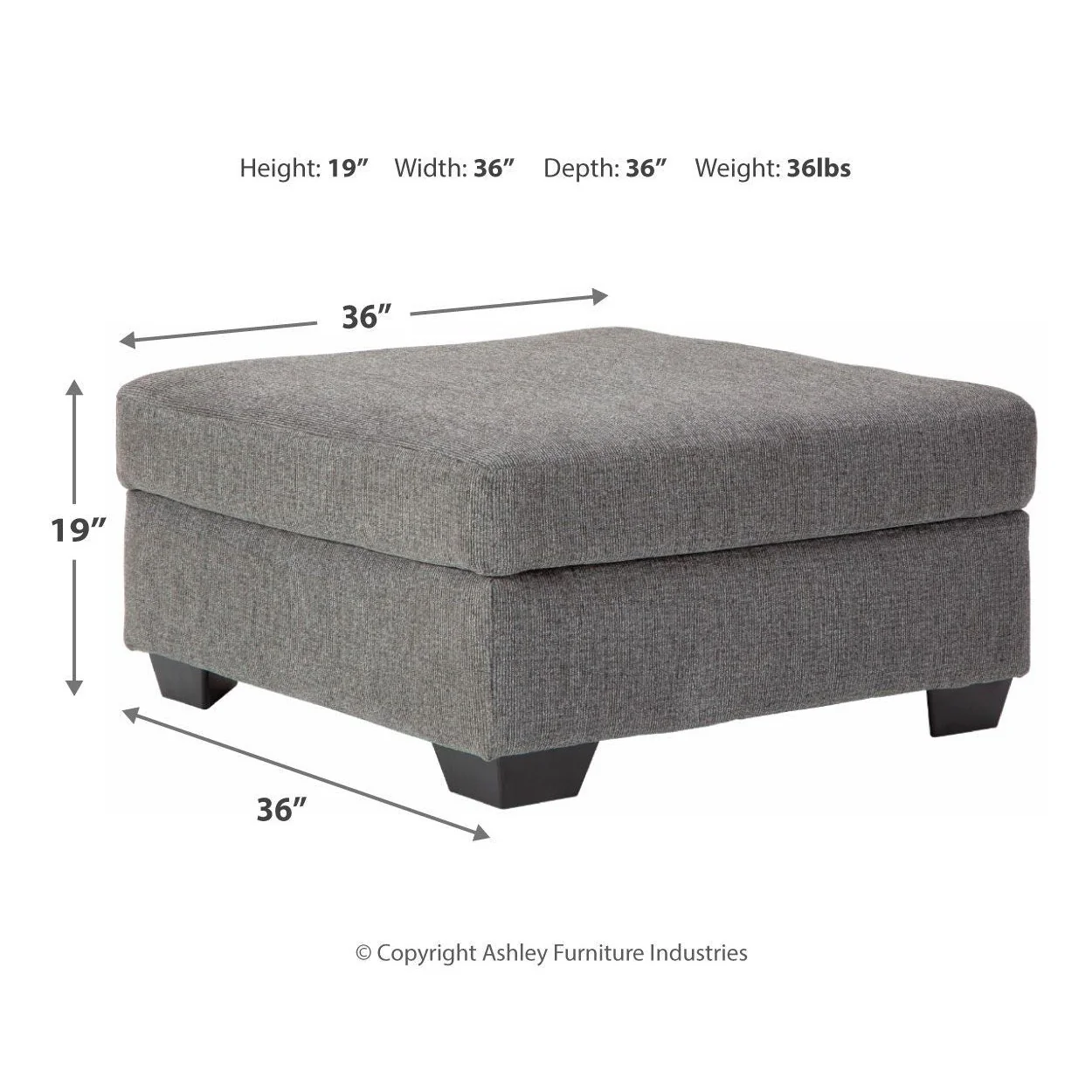 Dalhart - Charcoal - Oversized Accent Ottoman - Image 14