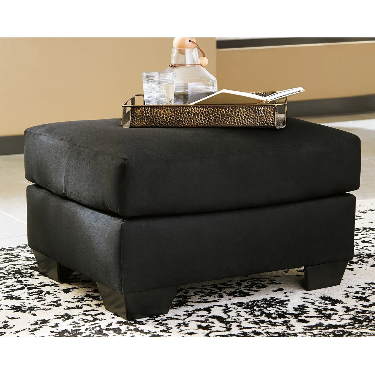Darcy - Black - Ottoman - Image 2