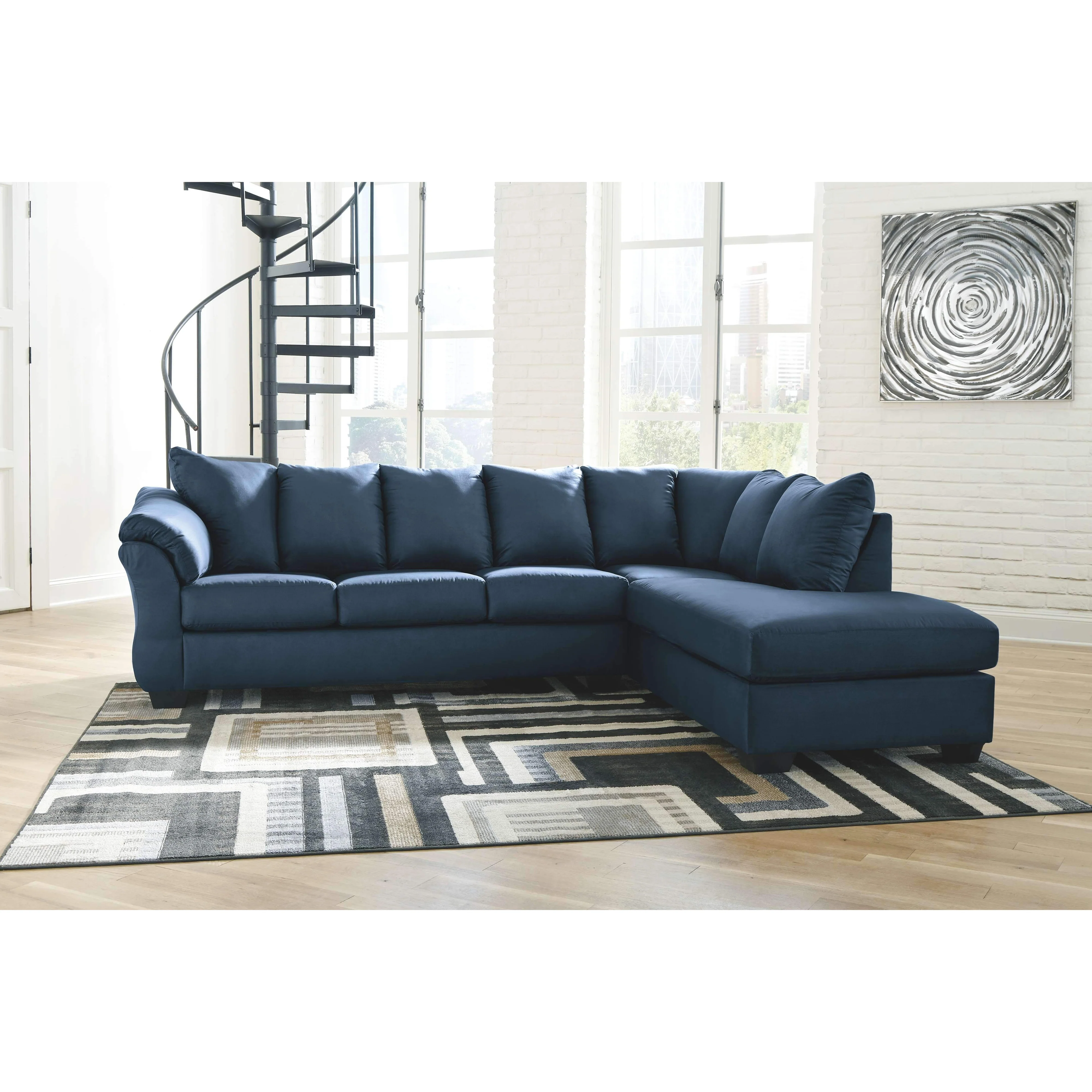 Darcy - Blue - Left Arm Facing Sofa, Right Arm Facing Corner Chaise Sectional