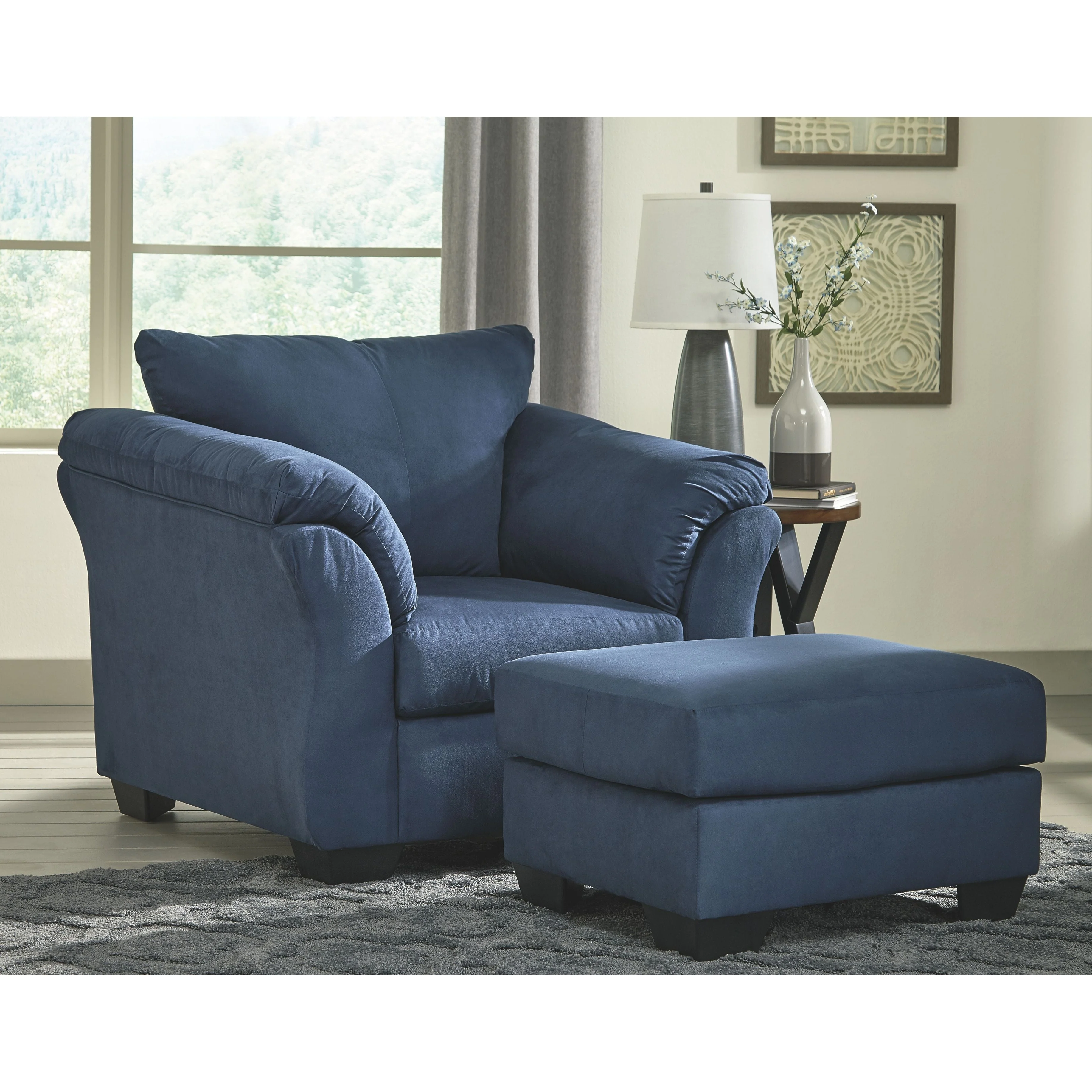 Darcy - Blue - Ottoman - Image 3