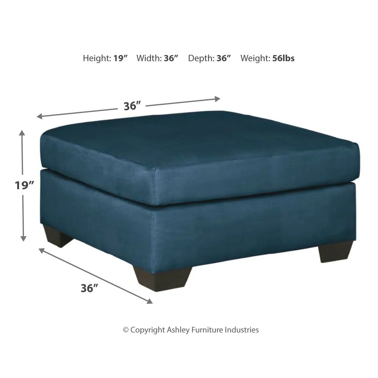 Darcy - Blue - Oversized Accent Ottoman - Image 5