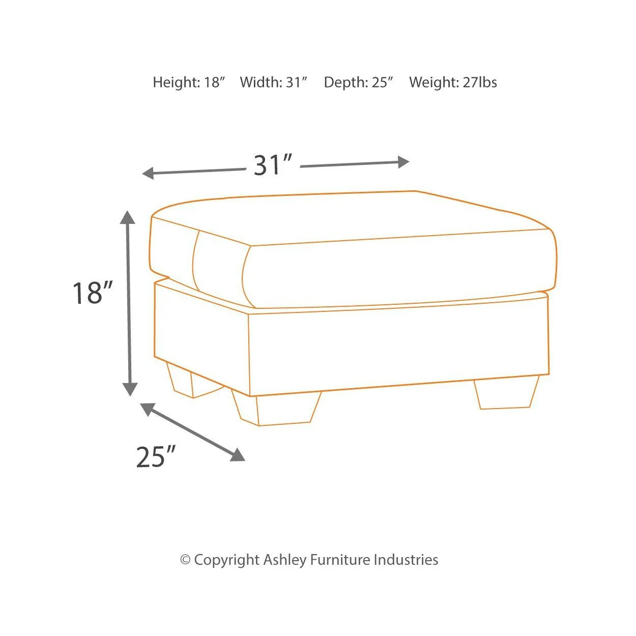 Darcy - Cobblestone - Ottoman - Image 16