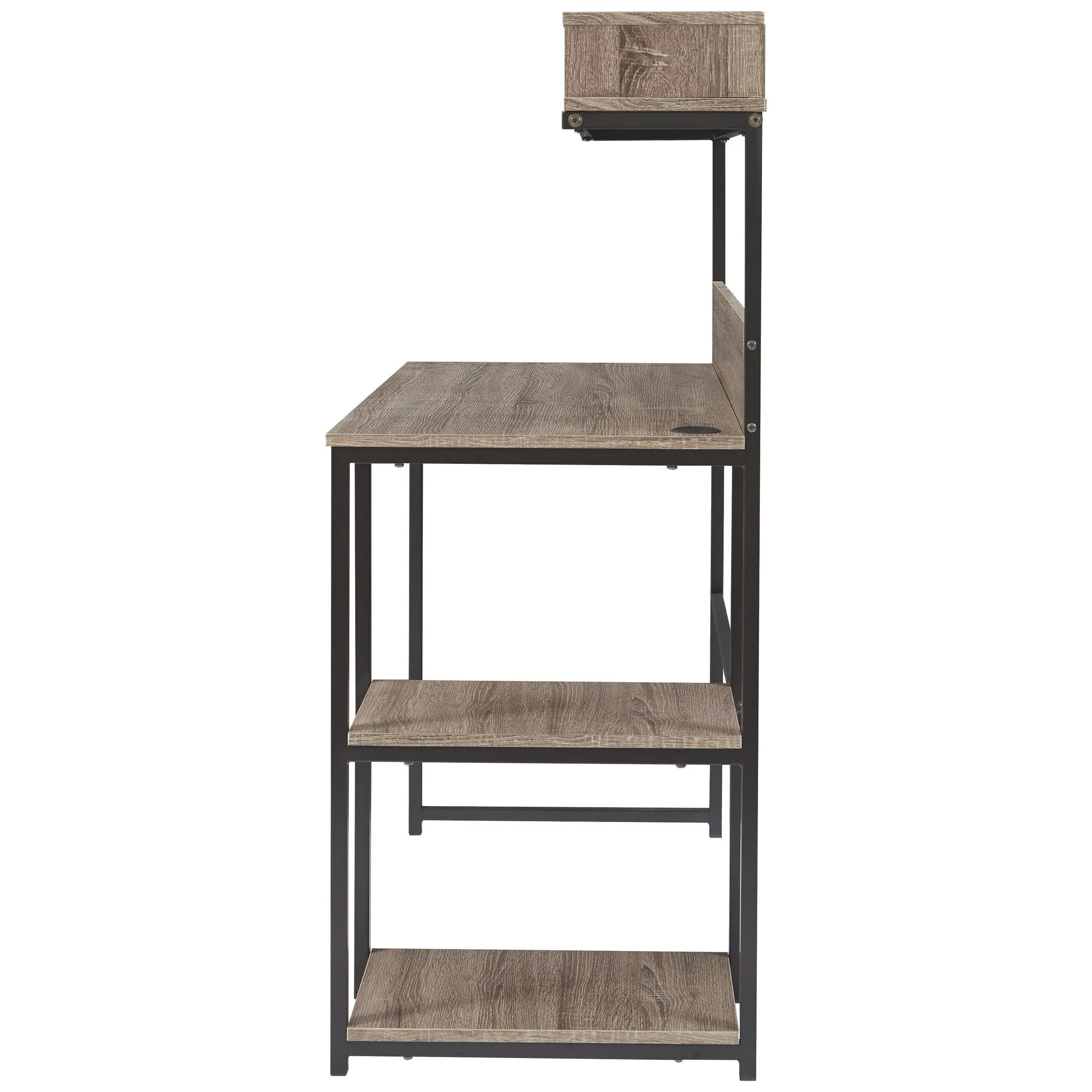 Daylicrew - Grayish Brown/gunmetal - Home Office Desk And Hutch - Image 15