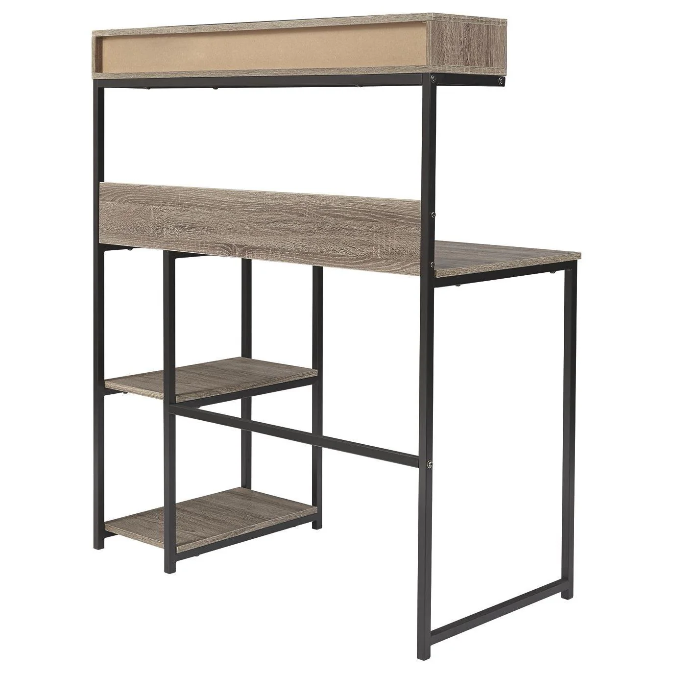 Daylicrew - Grayish Brown/gunmetal - Home Office Desk And Hutch - Image 3