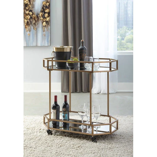 Daymont - Gold Finish - Bar Cart