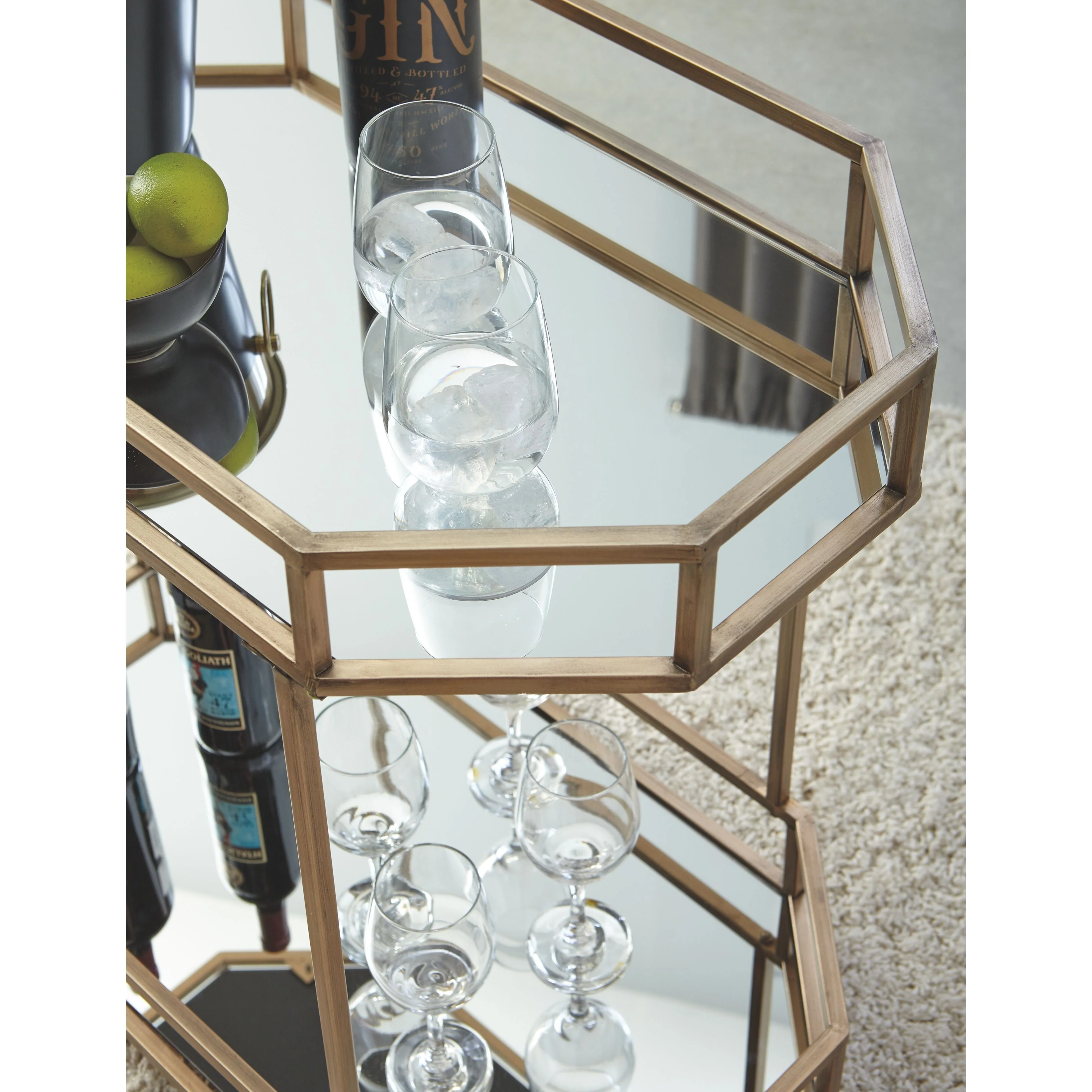 Daymont - Gold Finish - Bar Cart - Image 6