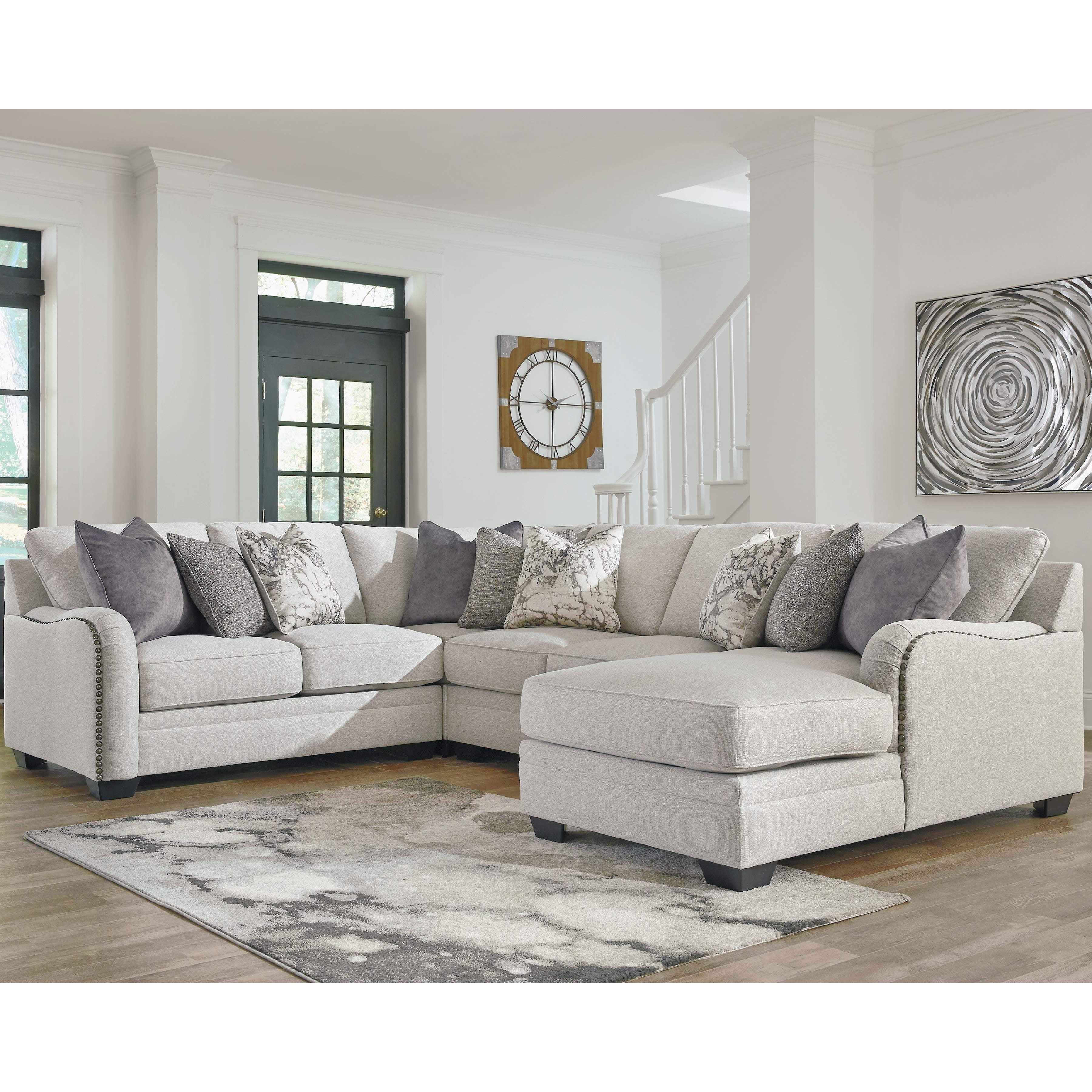 Ashley Dellara Left Loveseat 4 Piece Sectional in Chalk