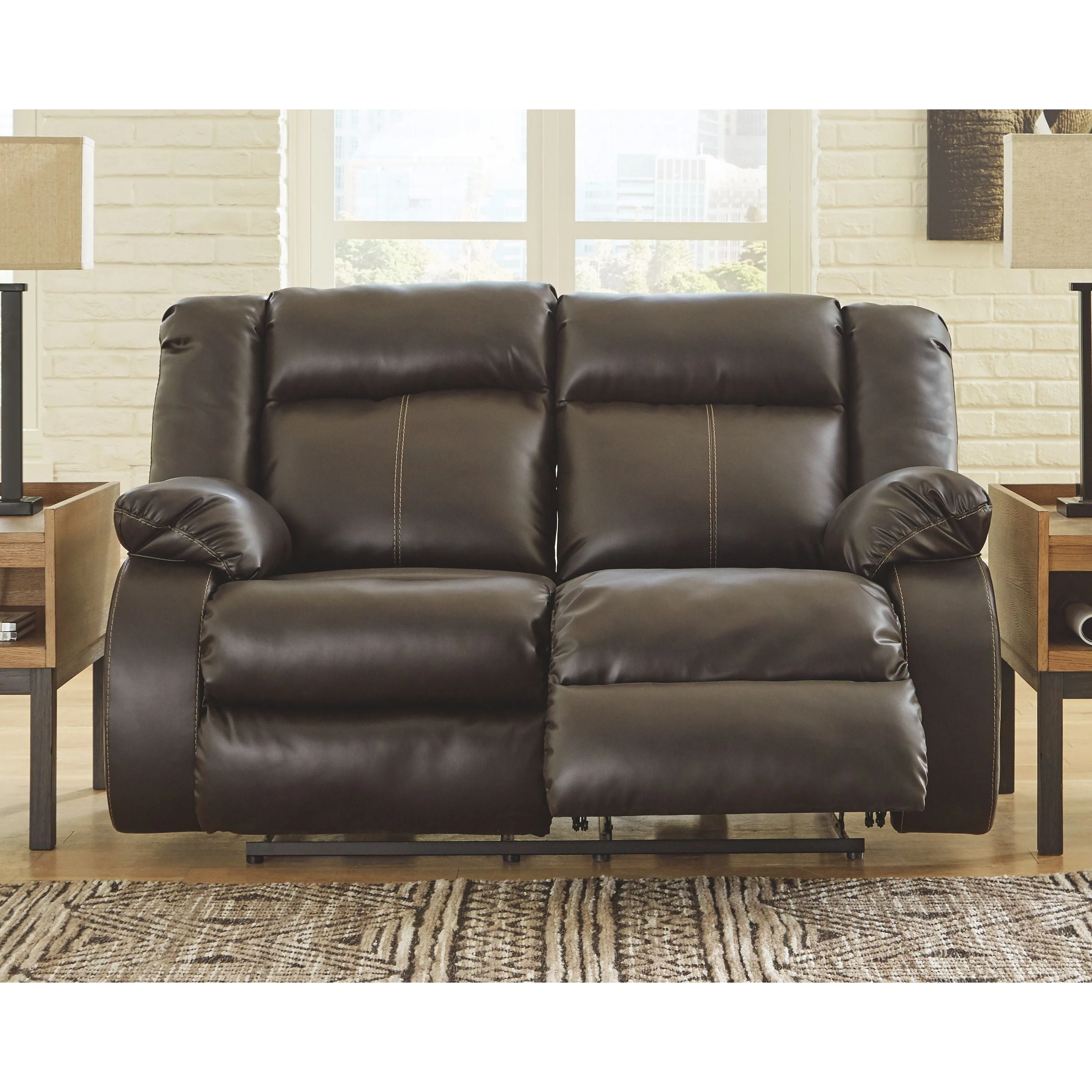 Denoron - Chocolate - Reclining Power Loveseat - Image 2