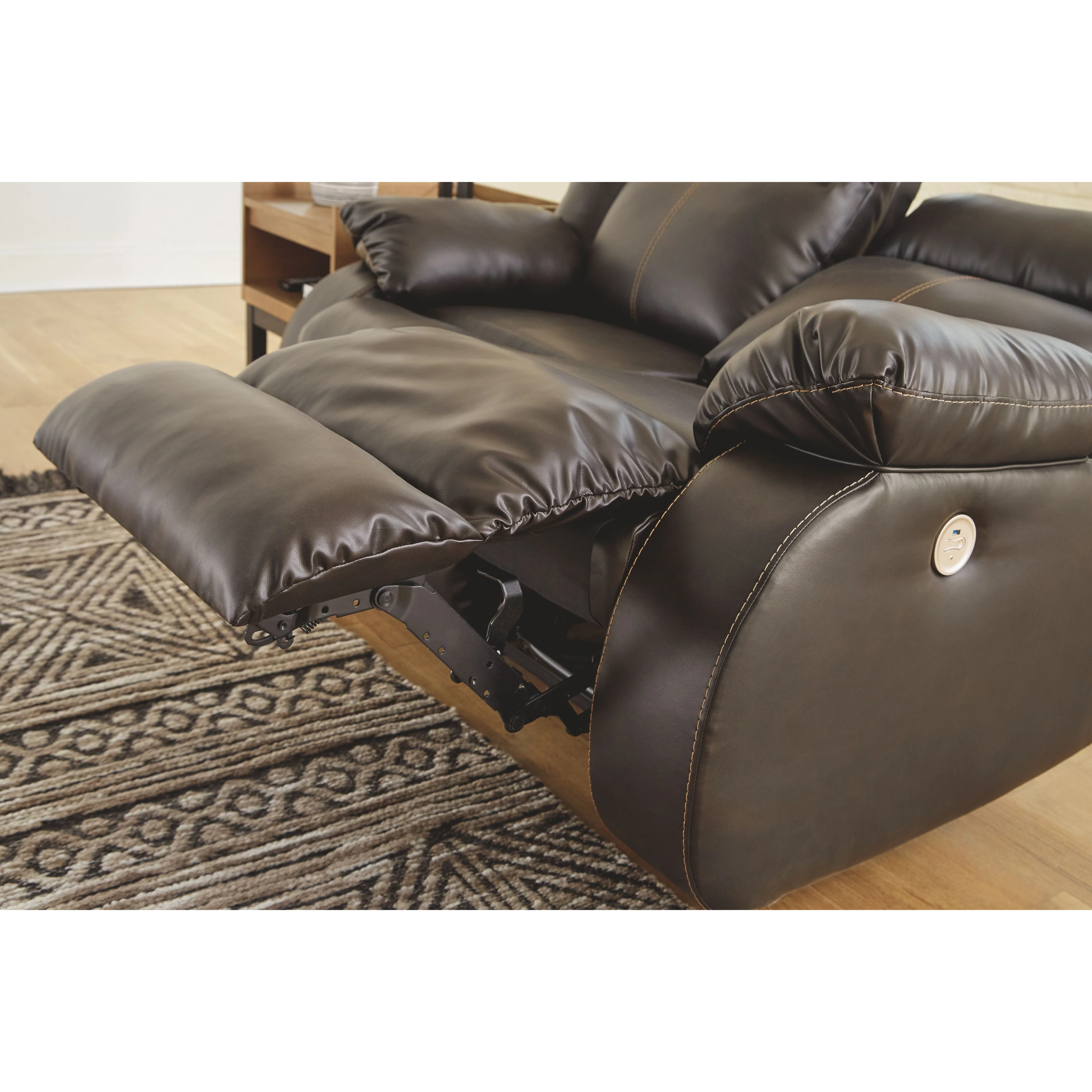 Denoron - Chocolate - Reclining Power Loveseat - Image 7