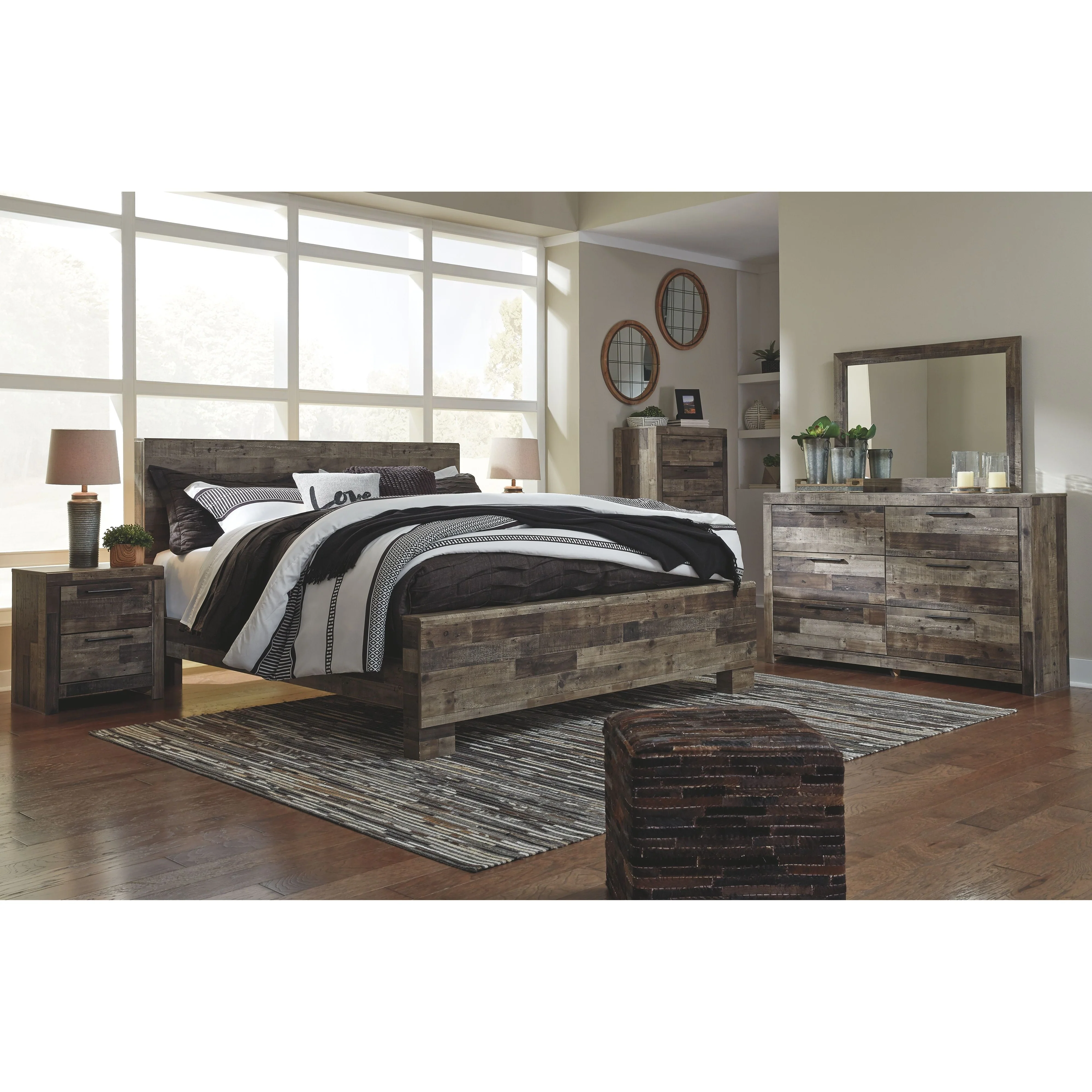 Derekson - Multi Gray - King Panel Bed - Image 5