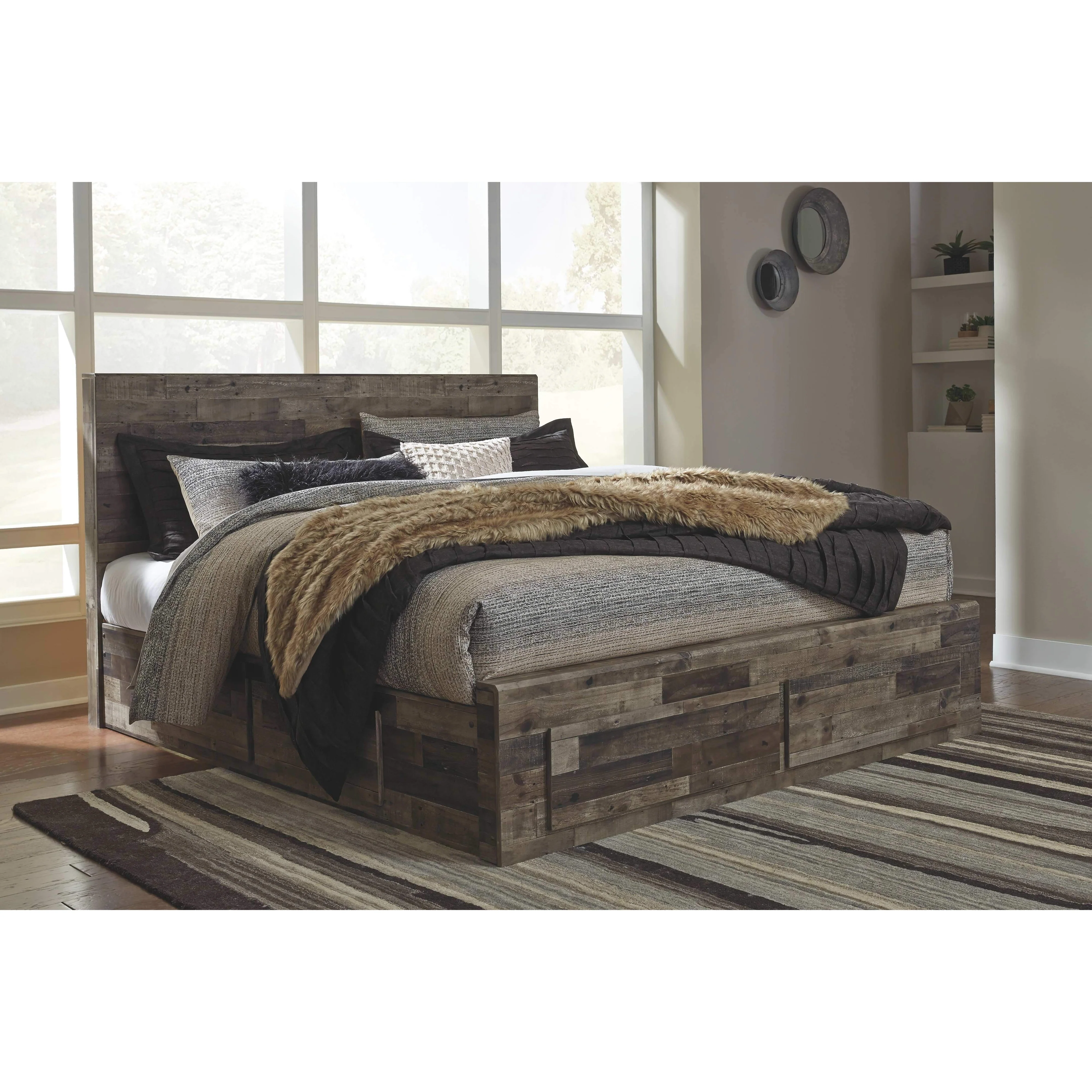 Derekson - Multi Gray - King Panel Bed With 6 Storage Drawers - Image 5