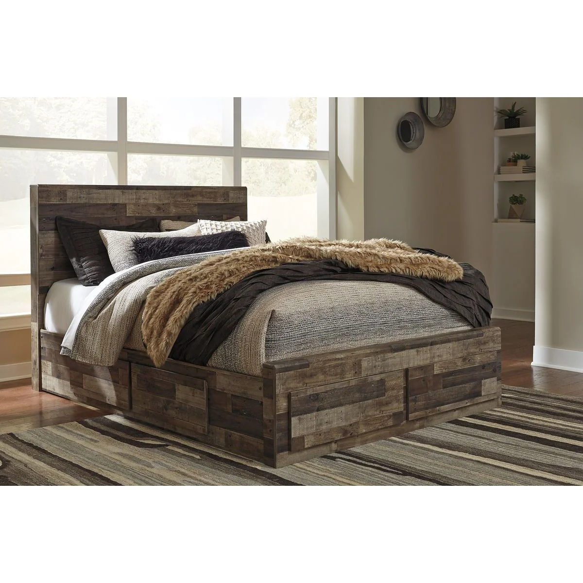 Derekson - Multi Gray - Queen Panel Bed With 6 Storage Drawers - Image 4