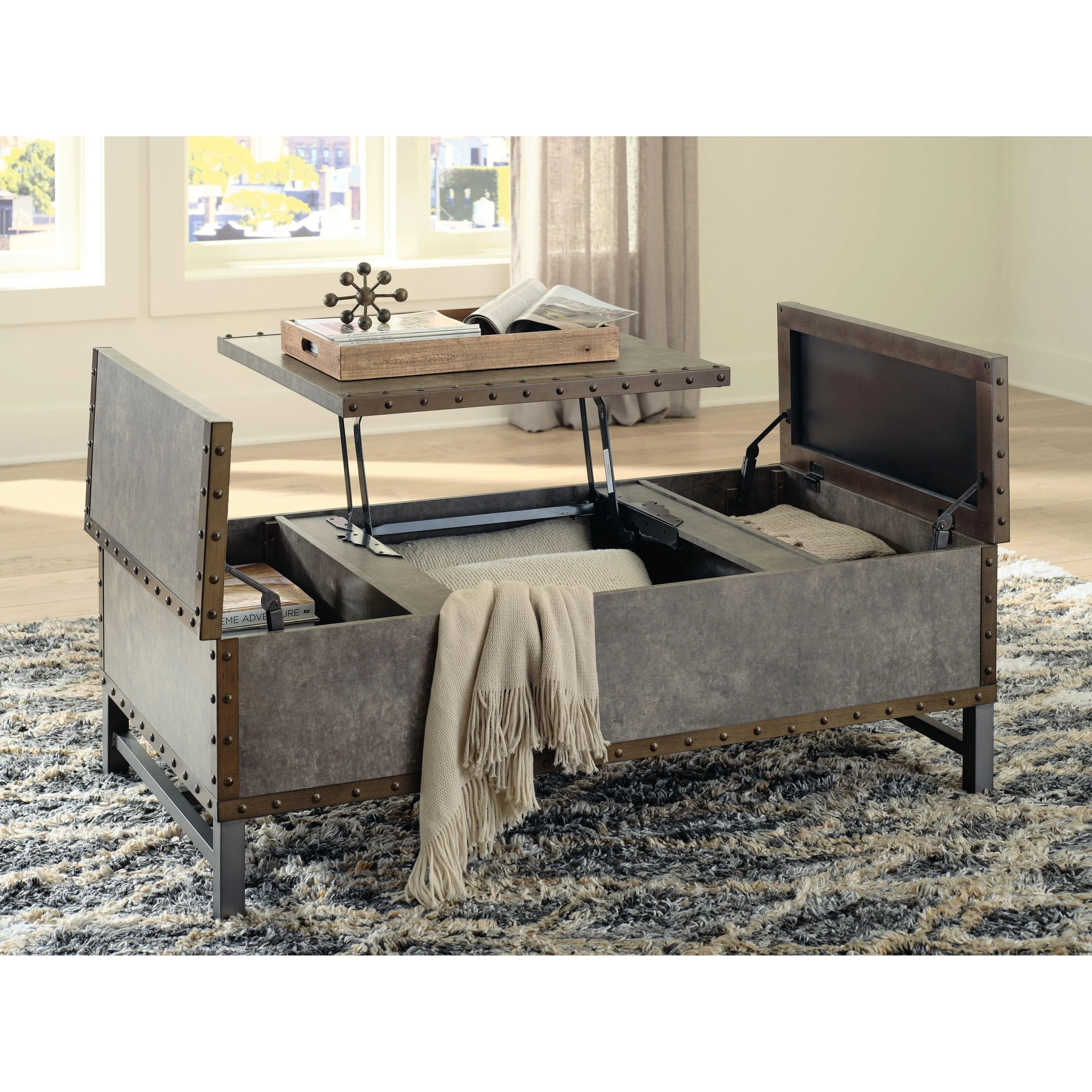 Derrylin - Brown - Lift Top Cocktail Table - Image 6