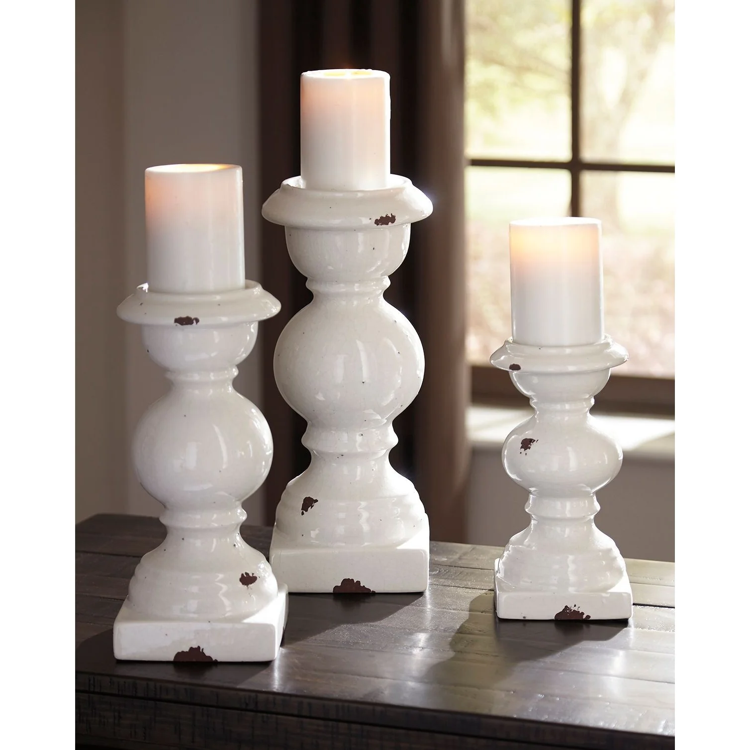 Devorah - Antique White - Candle Holder Set (3/cn) - Image 2