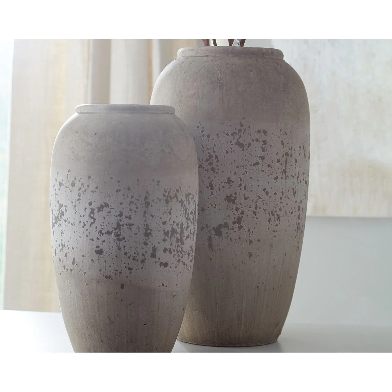 Dimitra - Brown/cream - Vase Set (2/cn) - Image 2